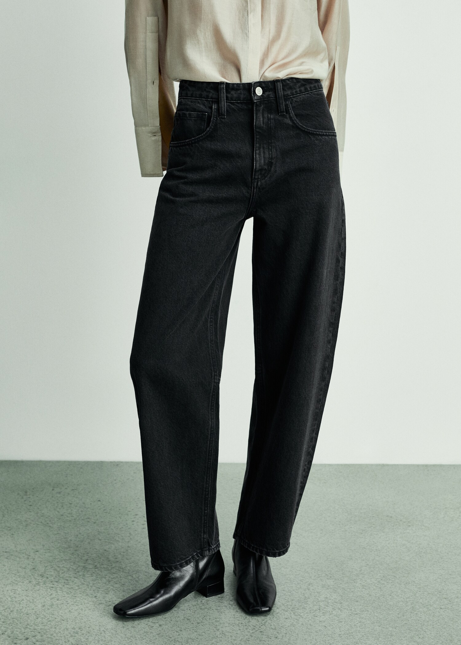 High-rise balloon jeans - Medium plane