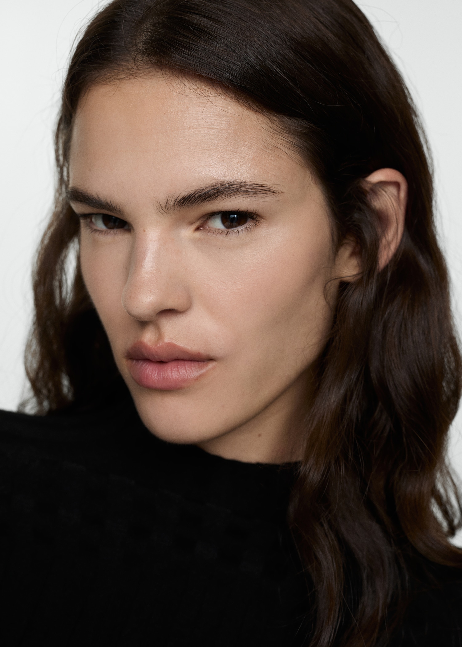 Ribbed sweater with perkins neck - Details of the article 1