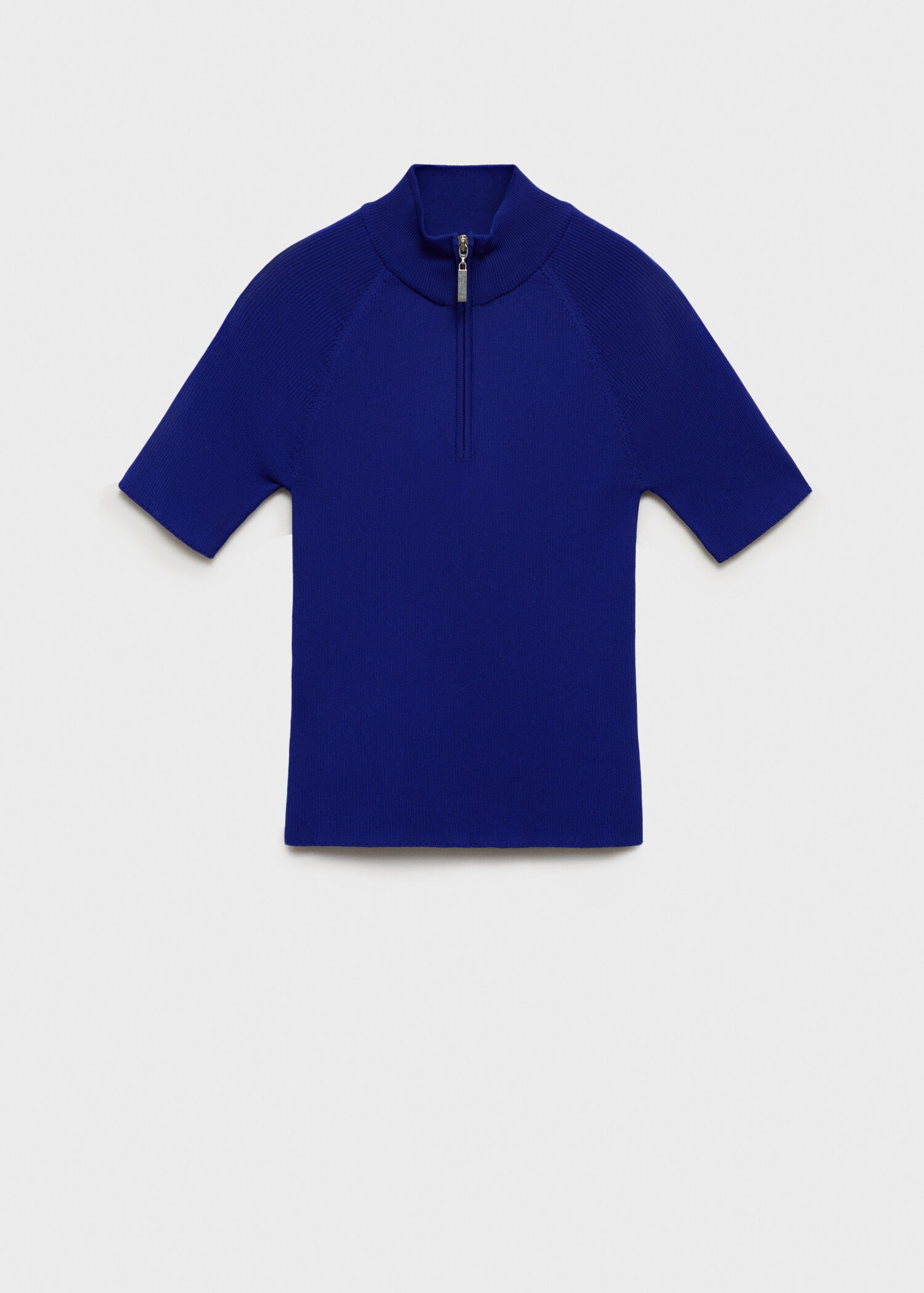 Short-sleeved sweater with zip - Изделие без модели