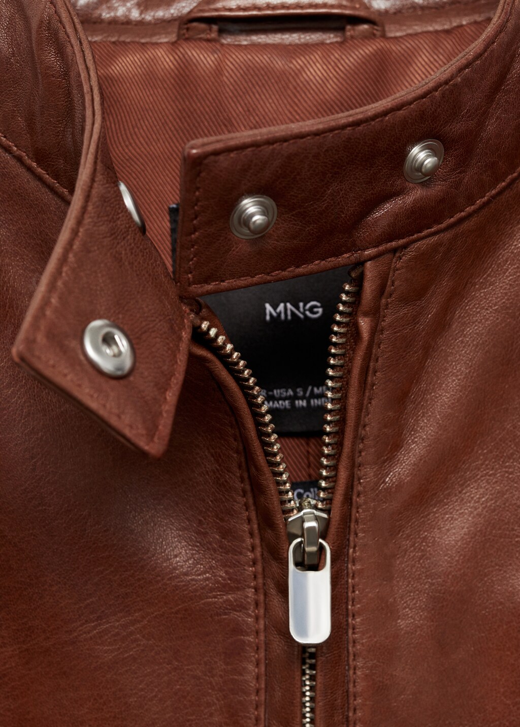 Veste cuir fermeture Eclair Femme MANGO France metropolitaine