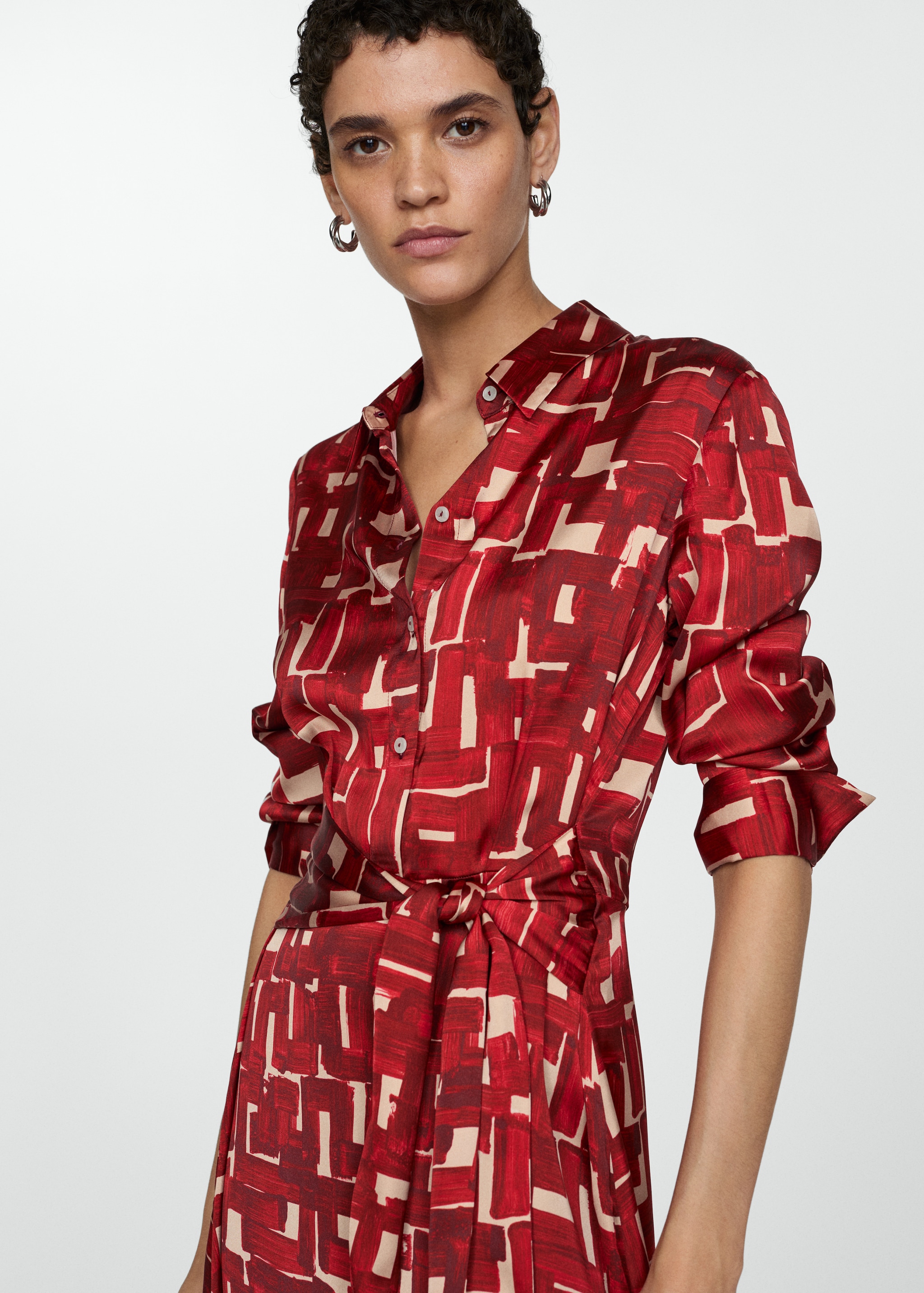 Printed shirt dress - Medium plane