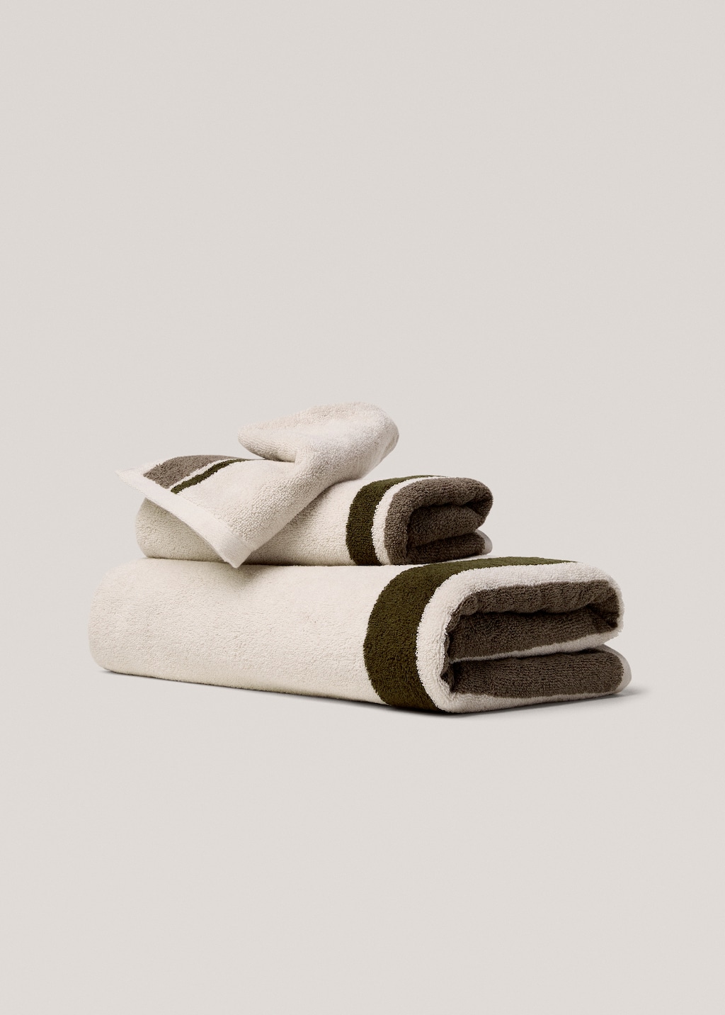 Striped 100 cotton face towel 30x50cm Home MANGO Ireland