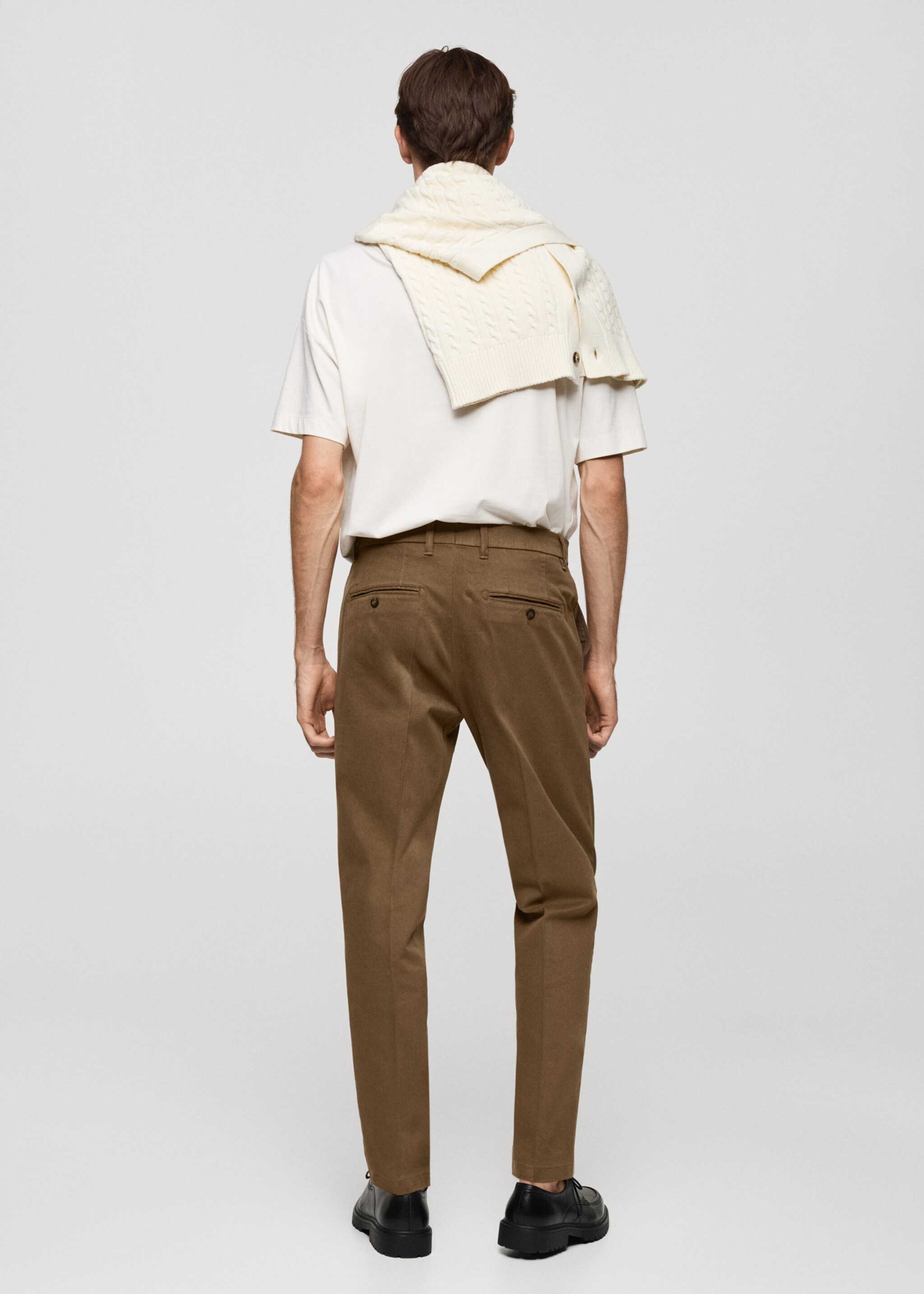 Regular-fit cotton trousers - Reverse of the article