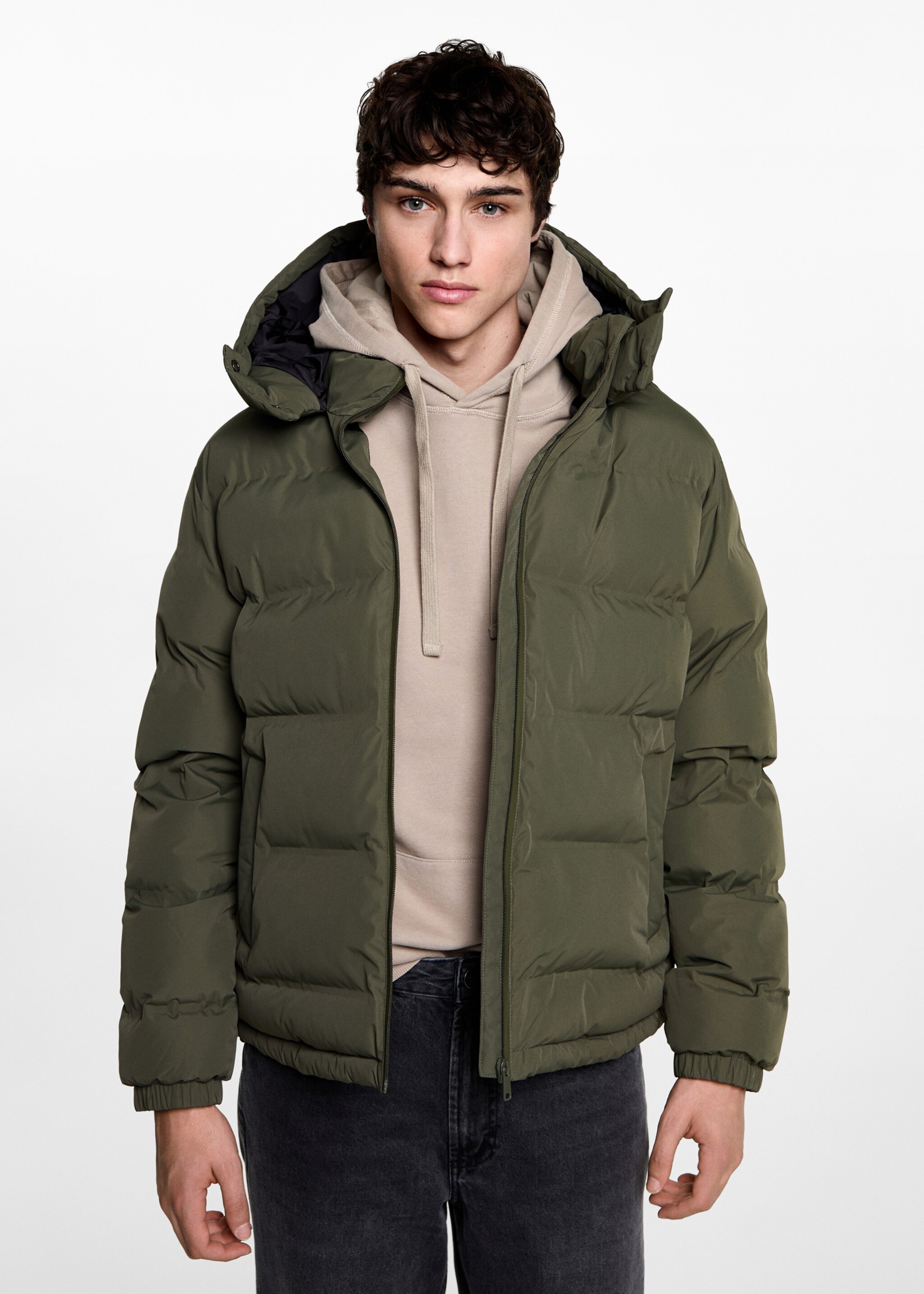 Wasserabweisende Kapuzensteppjacke - Mittlere Ansicht