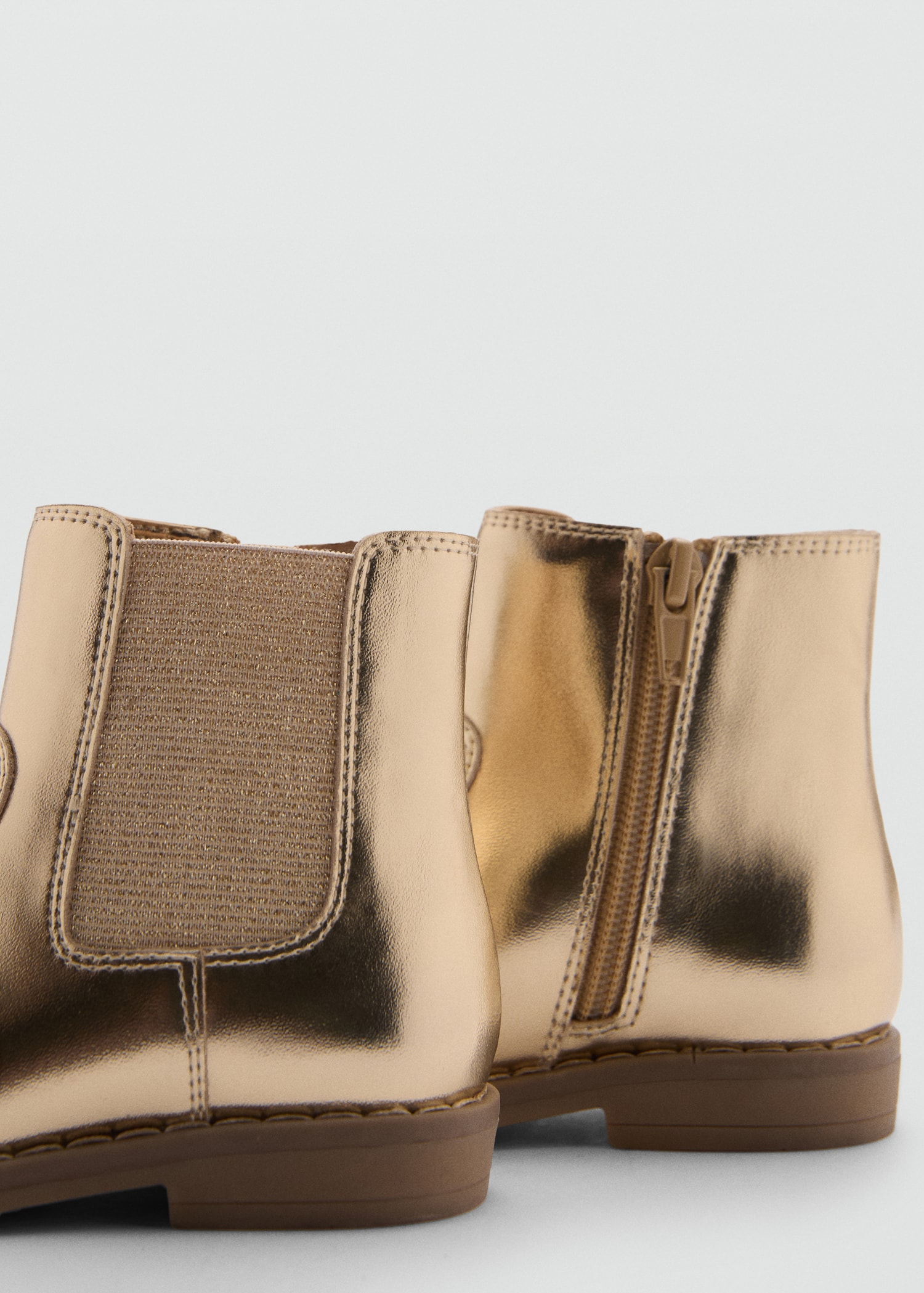 Gold Bottines Dorées Mango Schuh Dora Western Knee Boots In White