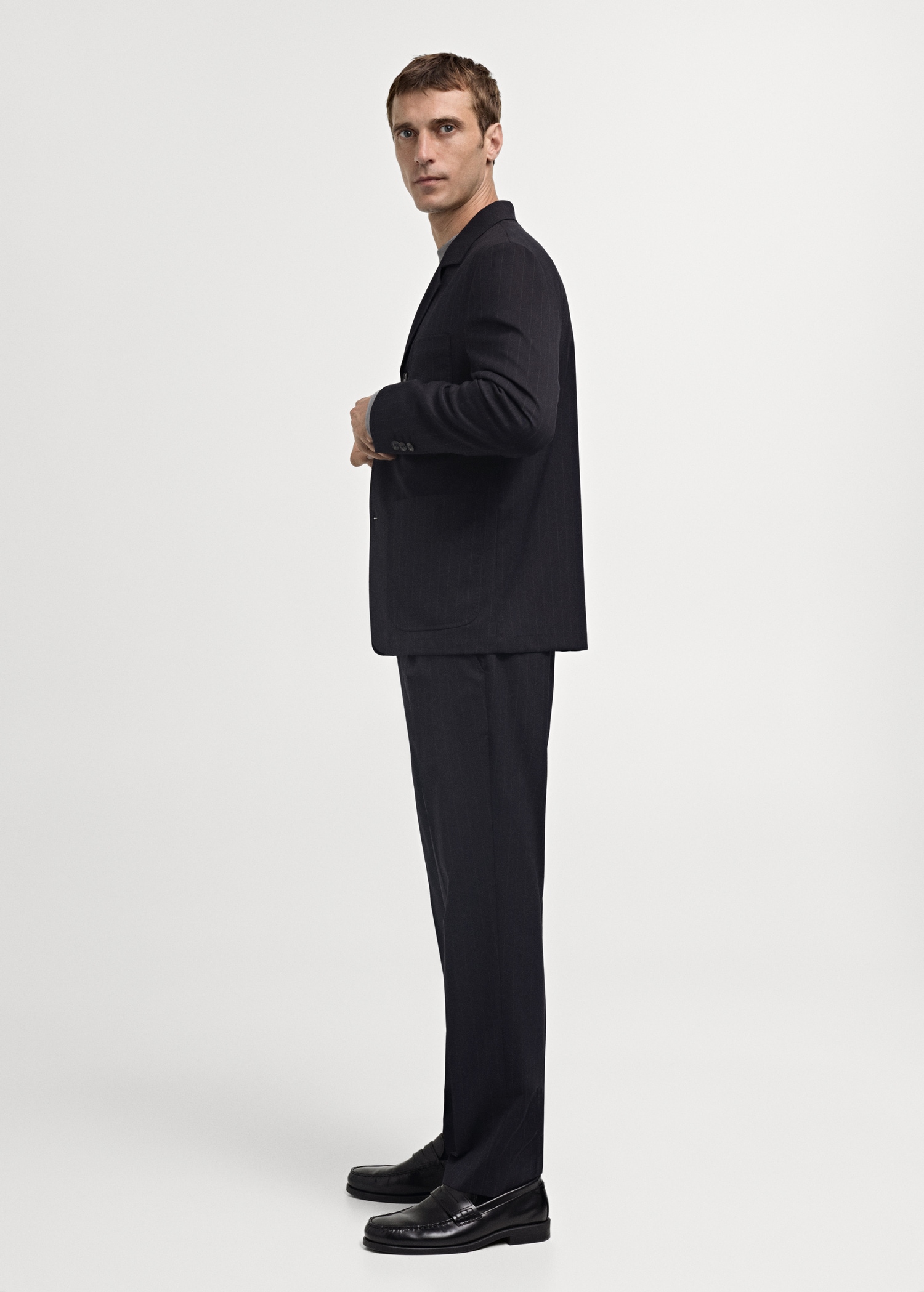 Pantalon costume laine slim-fit rayures - Détail de l'article 2