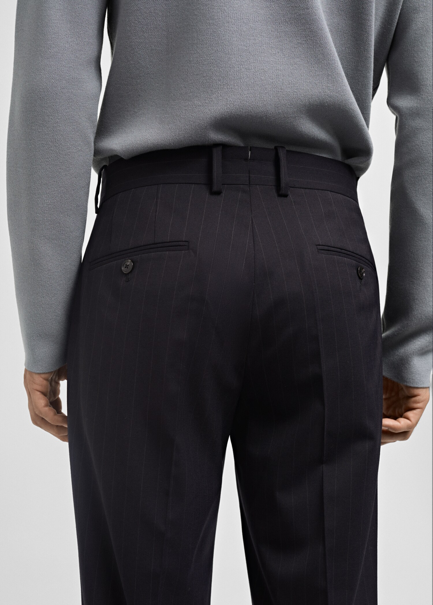 Pantalon costume laine slim-fit rayures - Détail de l'article 6