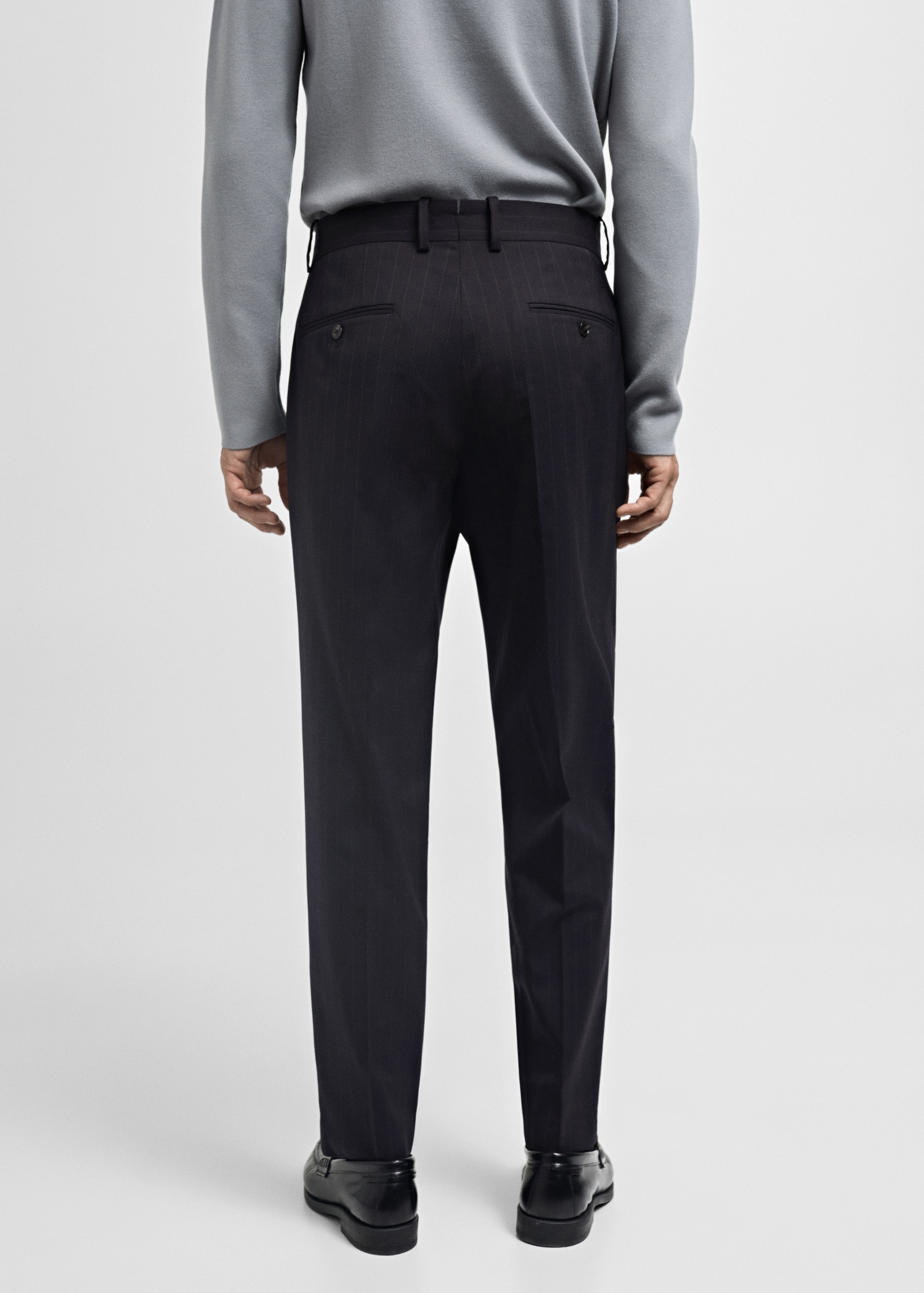 Pantalon costume laine slim-fit rayures - Verso de l’article