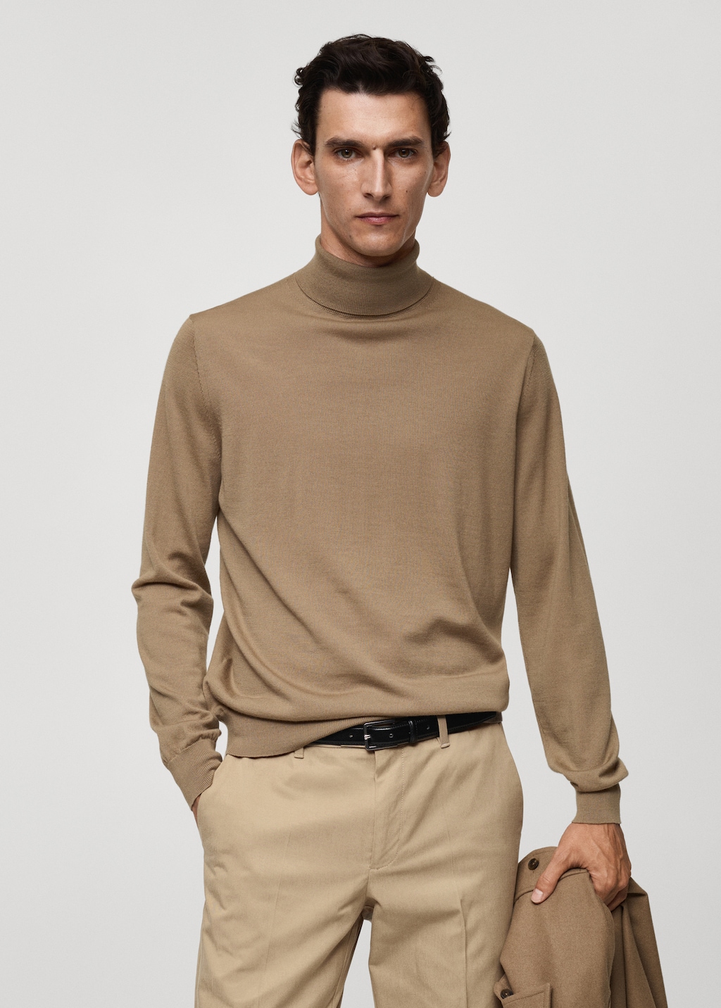 Khaki turtleneck mens deals