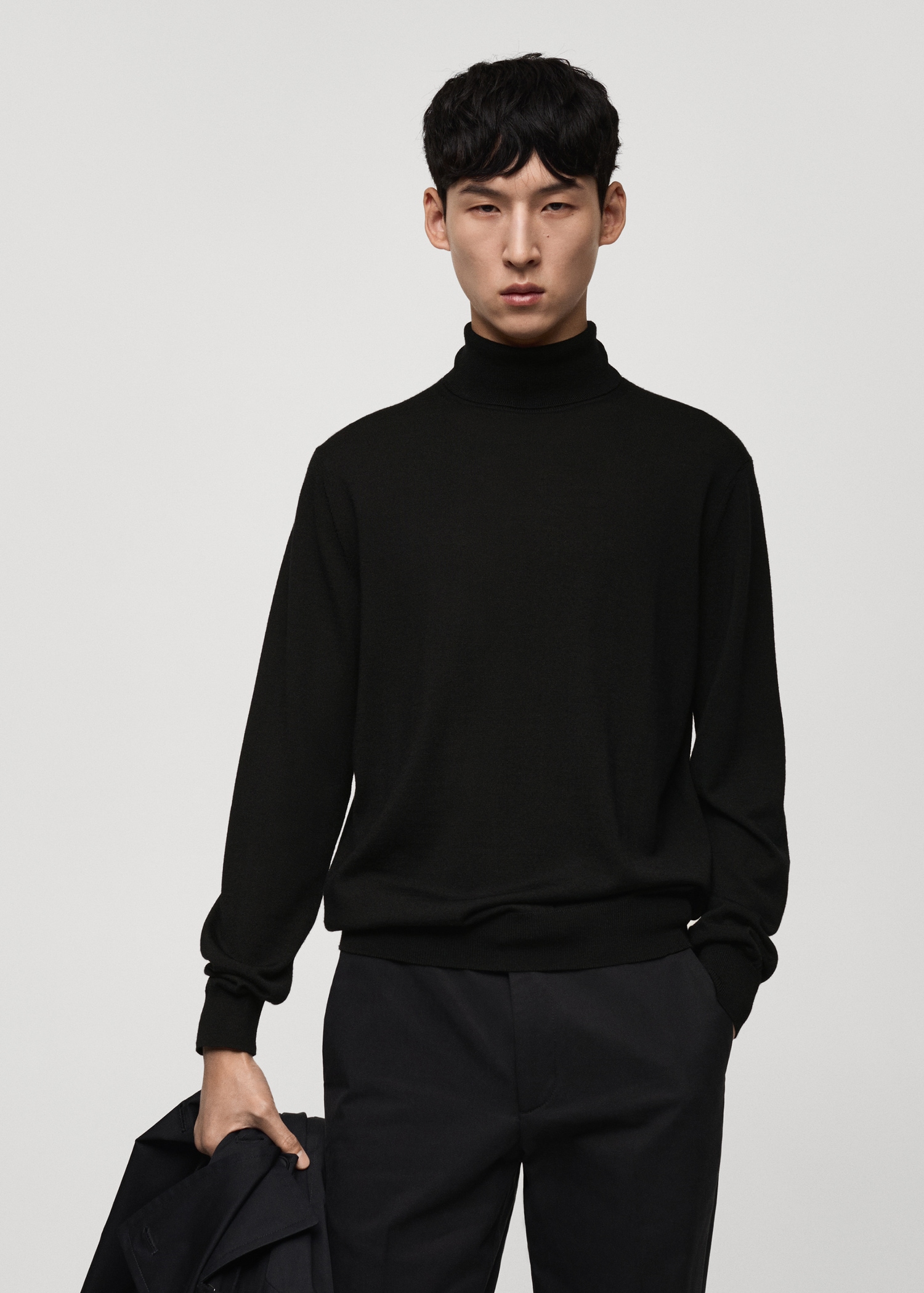 100% merino wool turtleneck sweater Men MANGO Pakistan