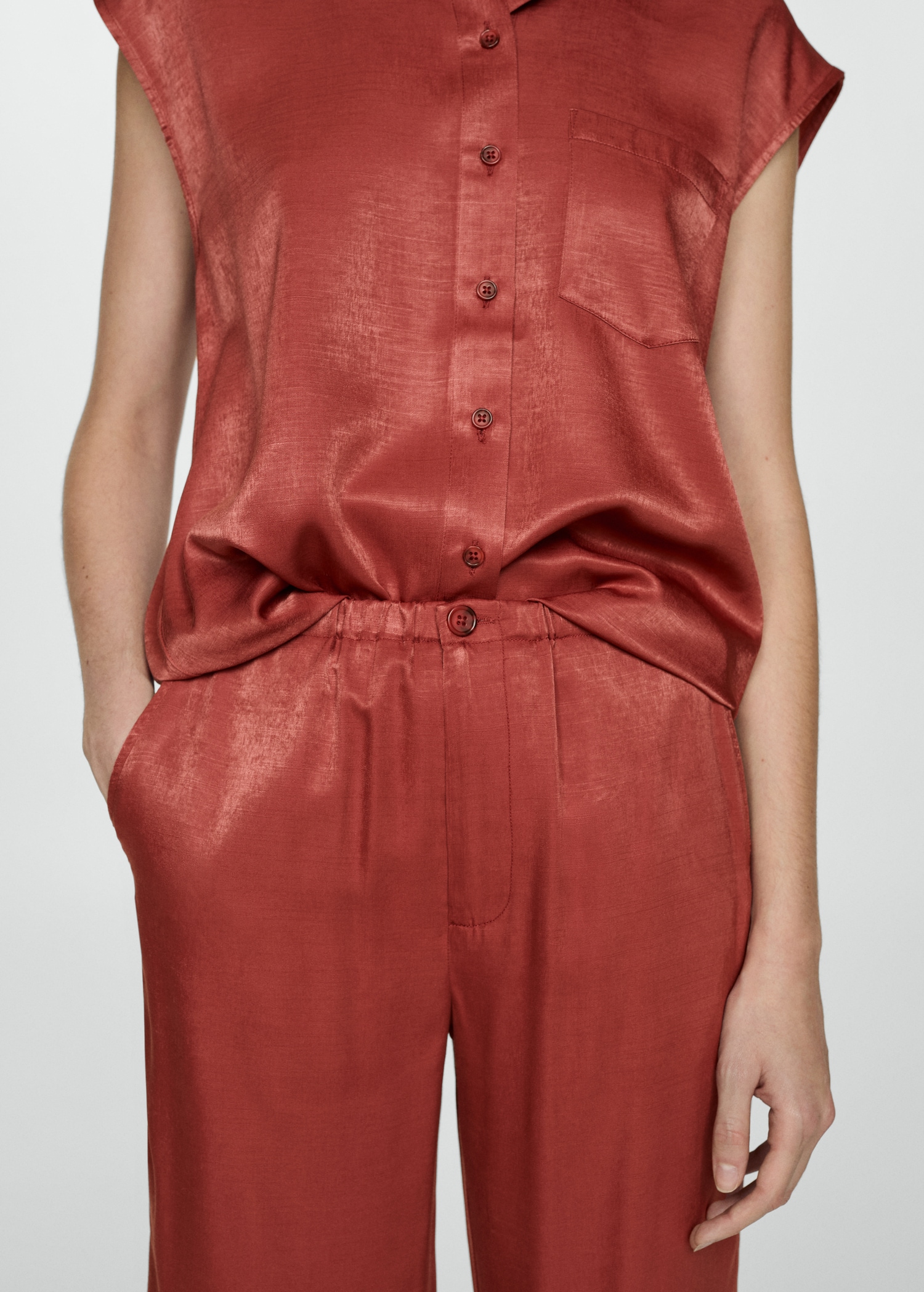Pantalón crop satinado - Detalle del artículo 6