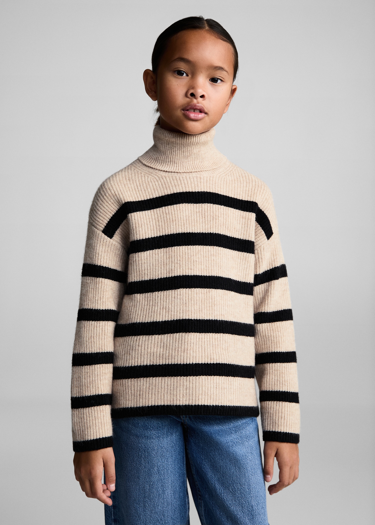 Stand Collar Striped Sweatshirt Stand Collar Striped Sweatshirt