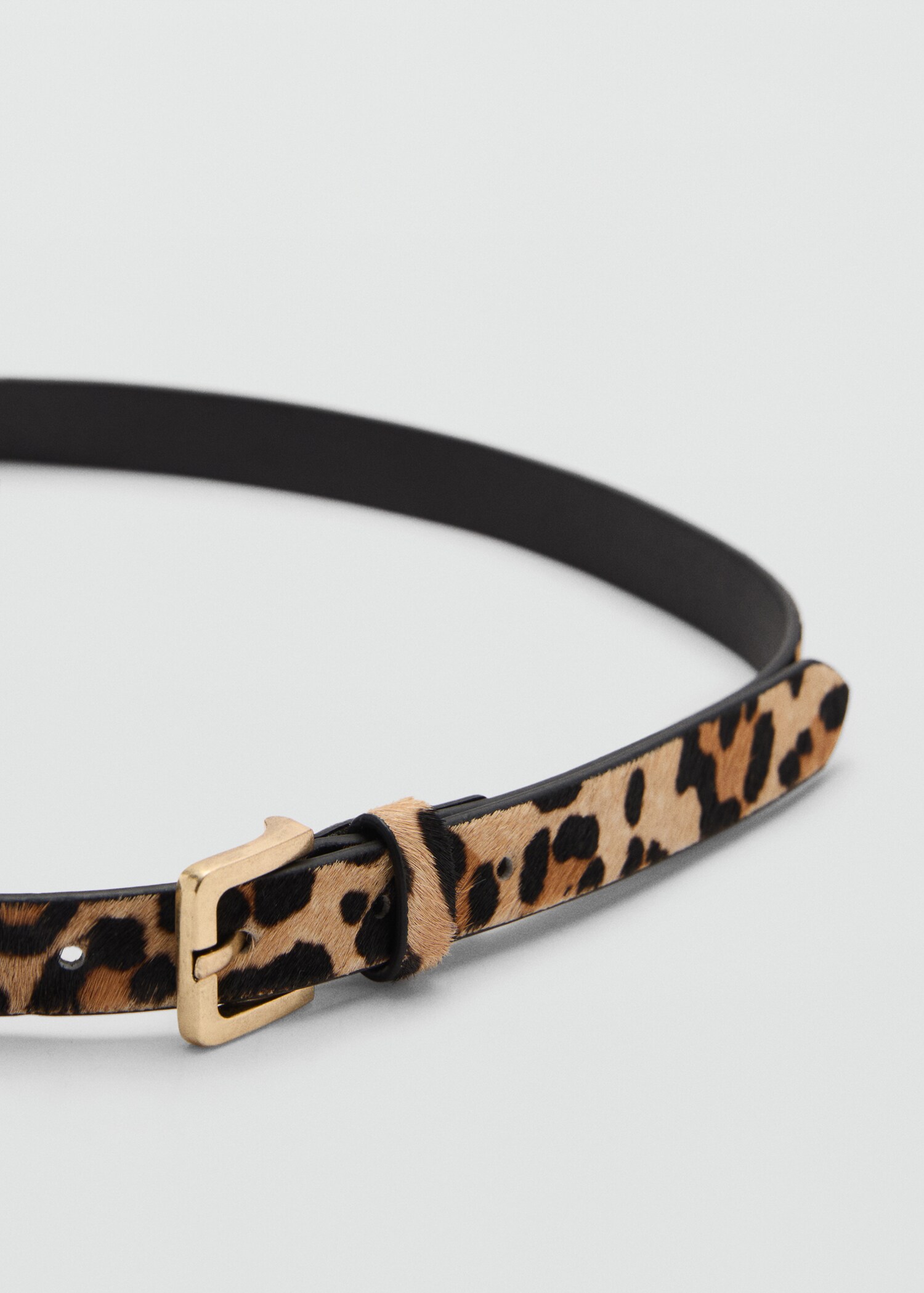 Slim leopard-print leather belt - Women | MANGO USA