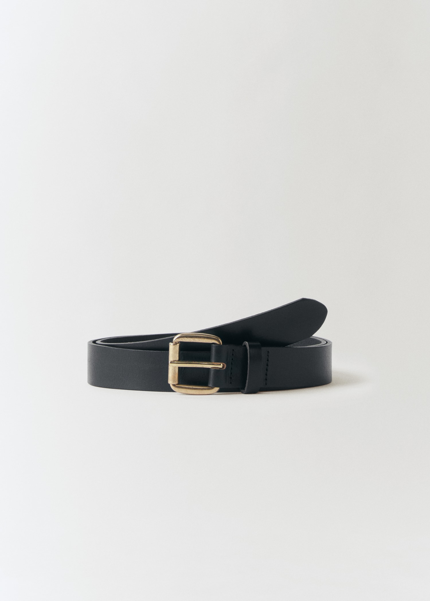 Leather belt with square buckle  - Article without model