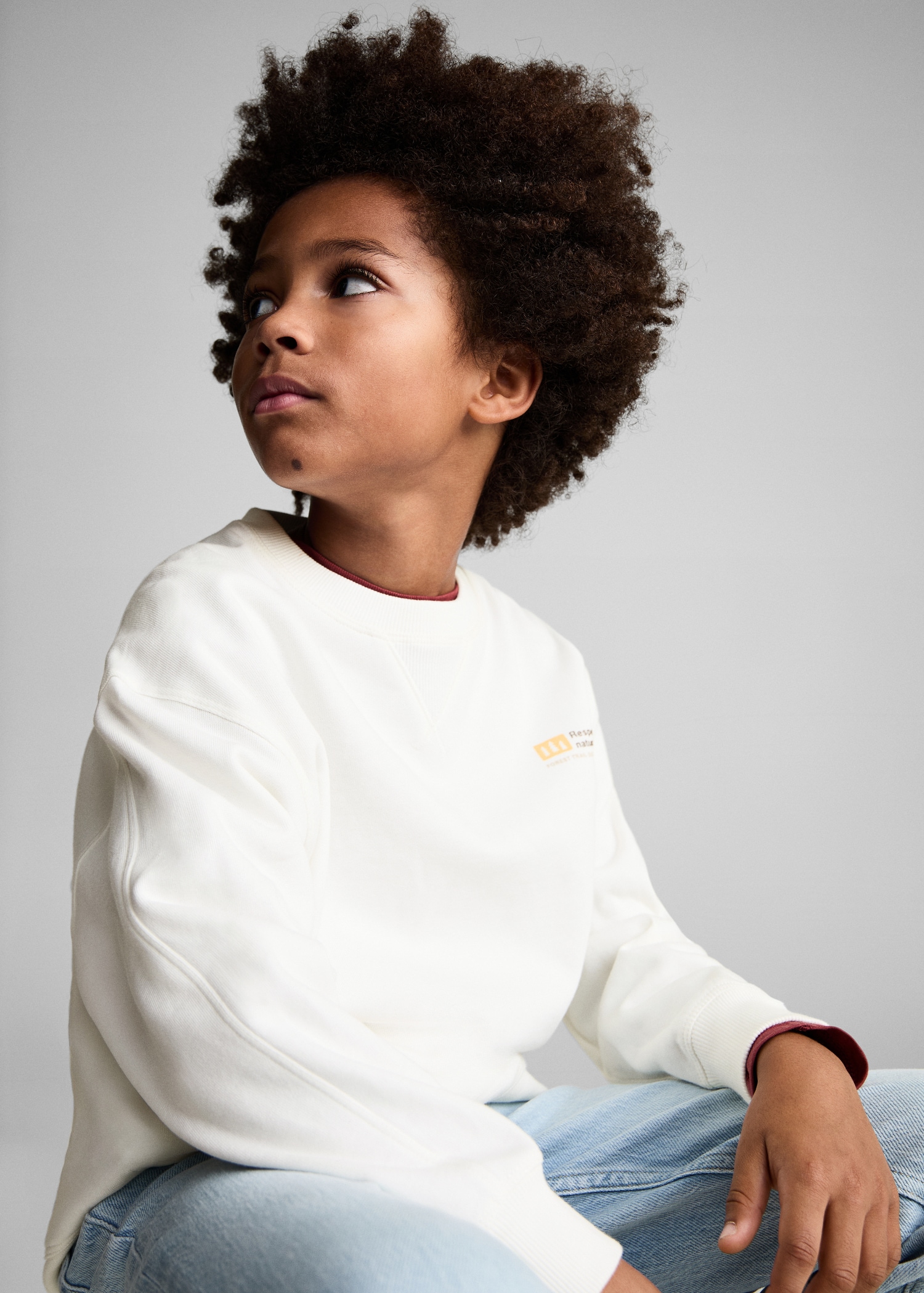 Sweat-shirt coton imprimé - Plan moyen