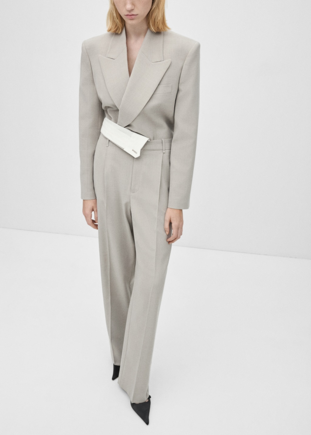 Tailleur pantalon gris femme hotsell