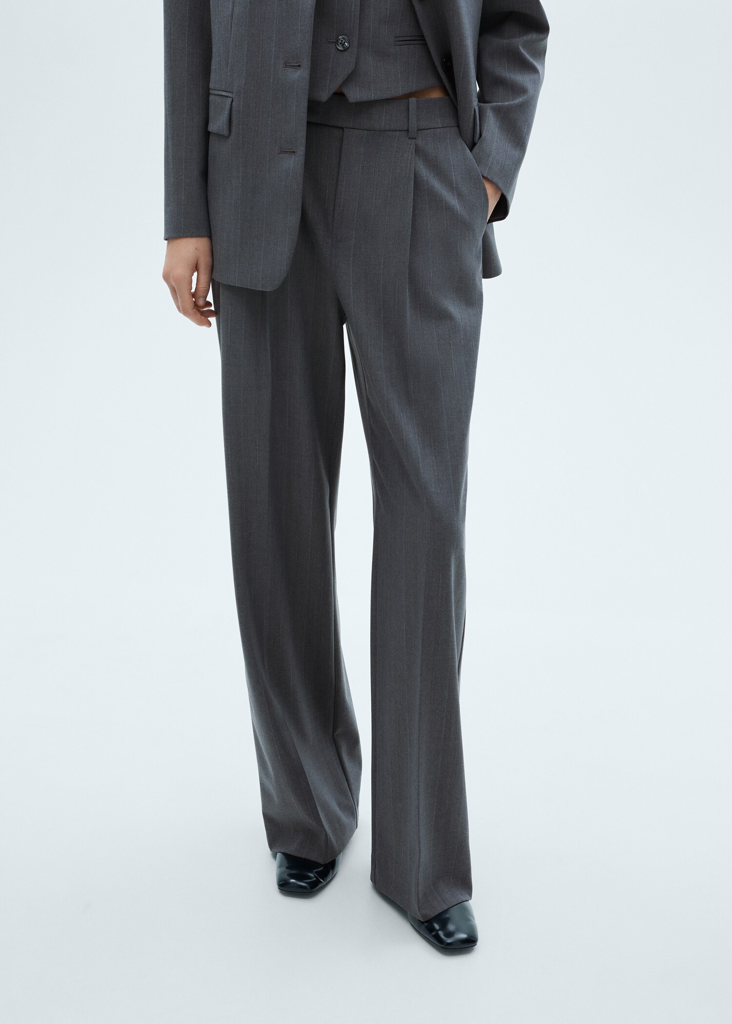 Pinstripe suit trousers - Medium plane