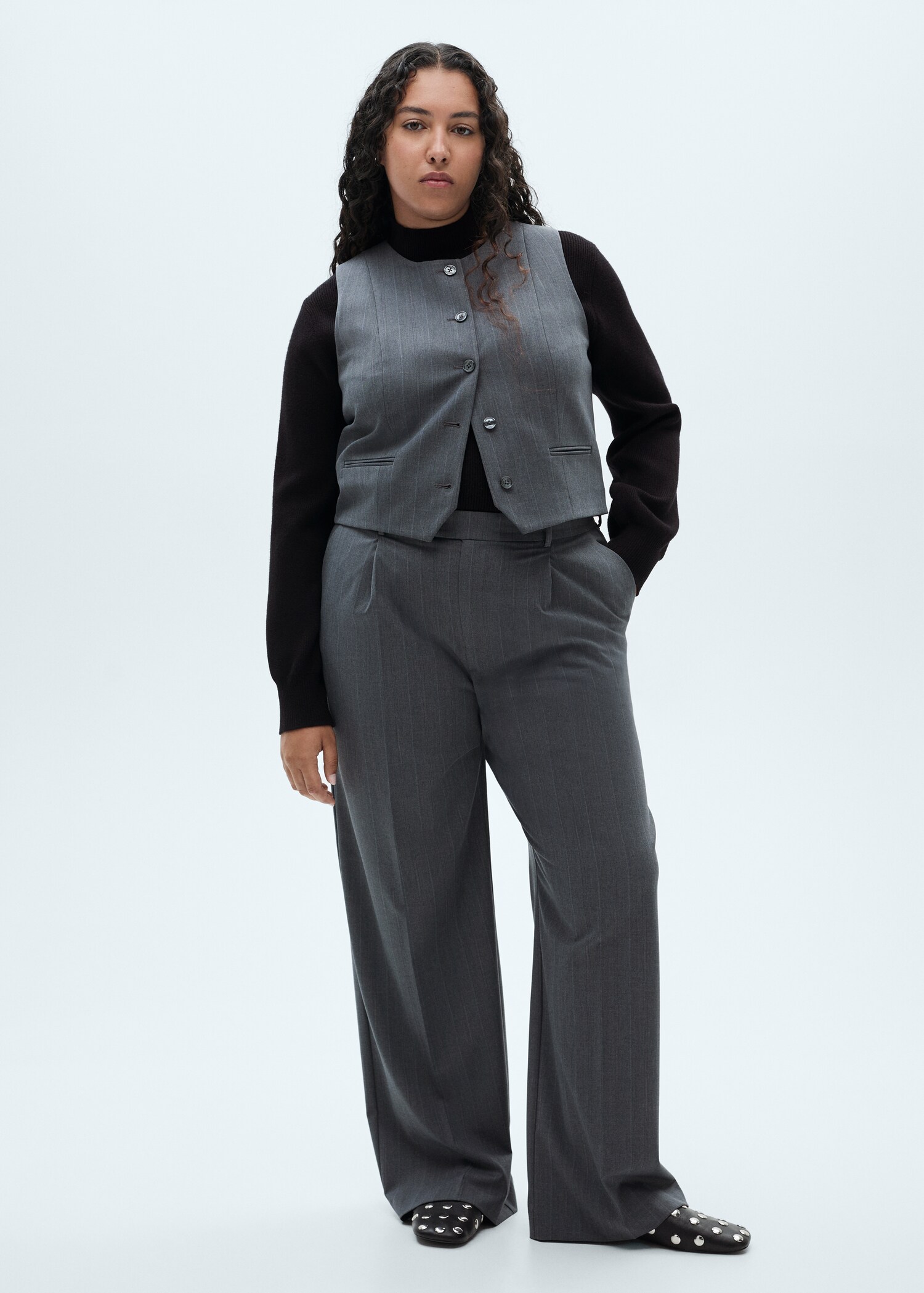 Pinstripe suit trousers - Details of the article 3