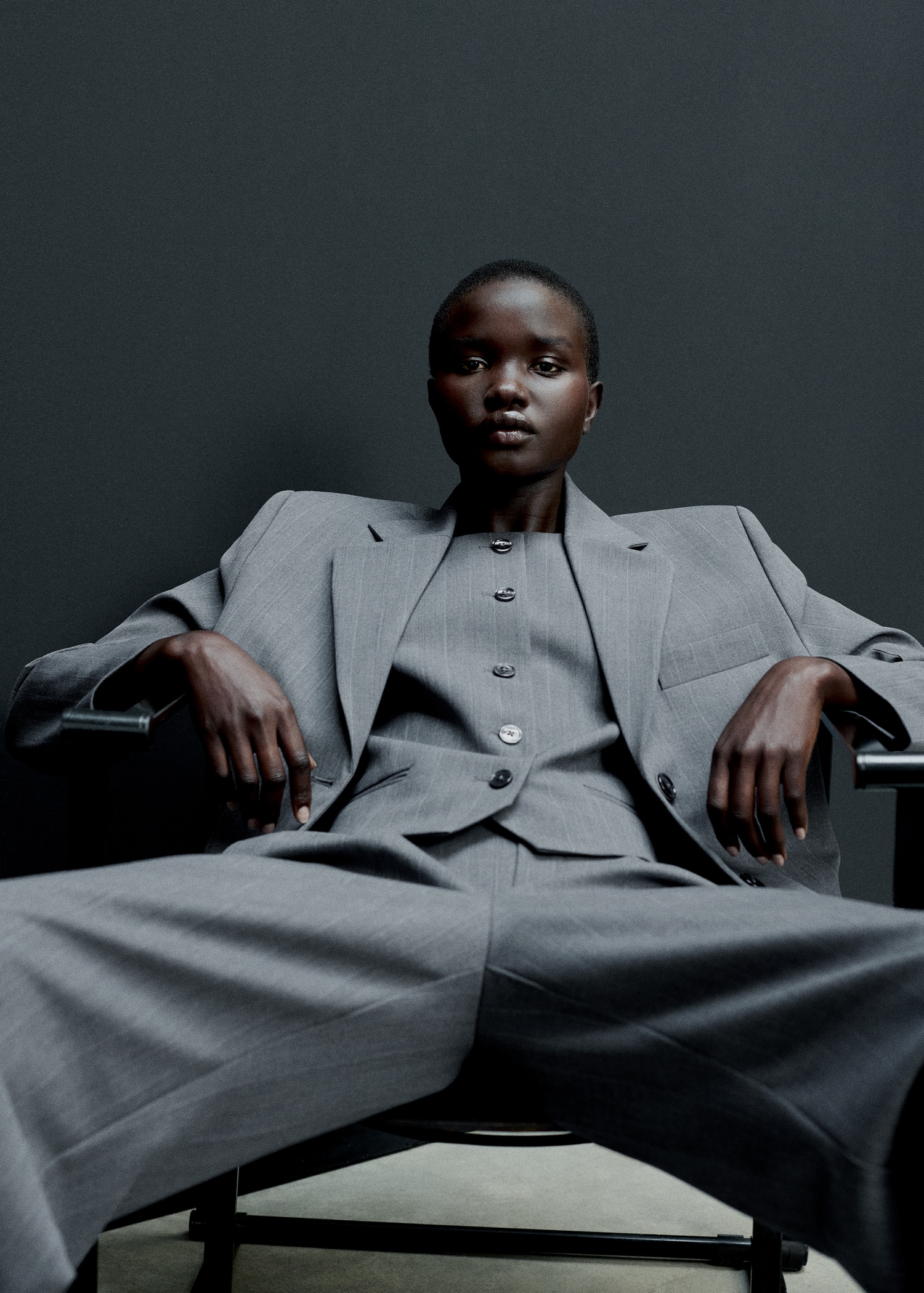 Raya Diplomatica Pantalon Gris Mango Mujer Raya Diplomatica