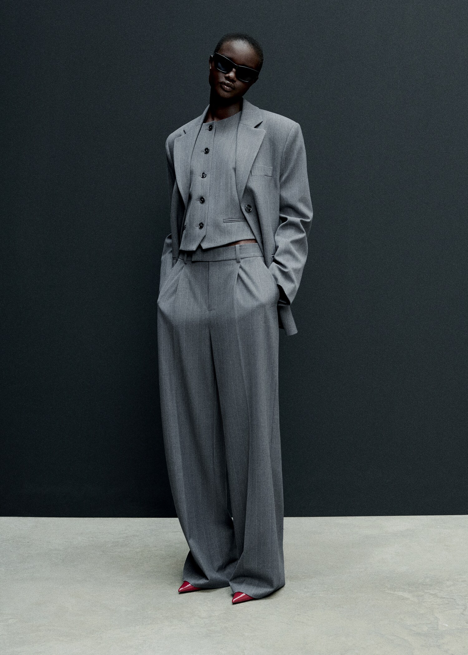 Pinstripe suit trousers - Details of the article 7