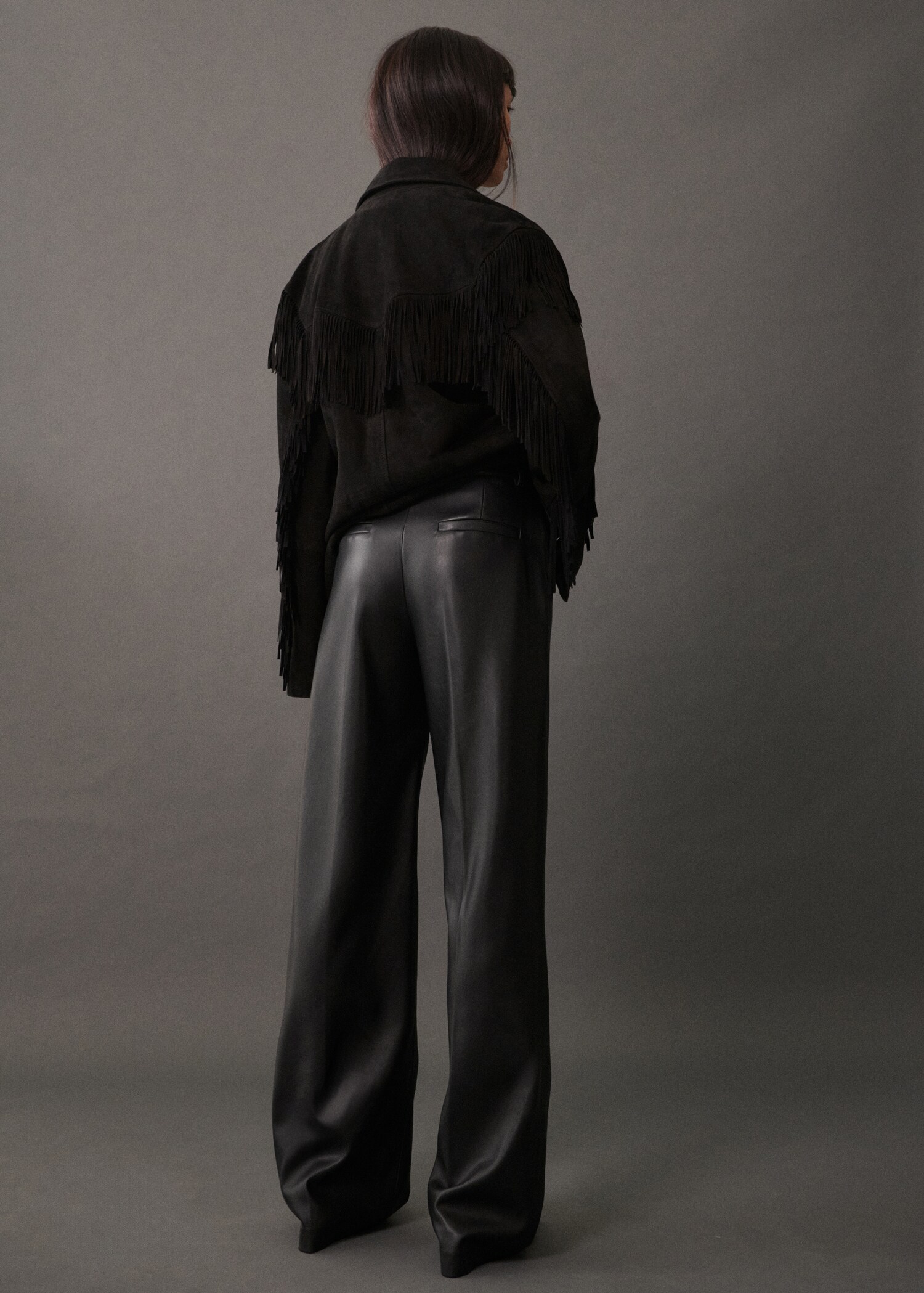 Pantalon wideleg simili-cuir - Verso de l’article