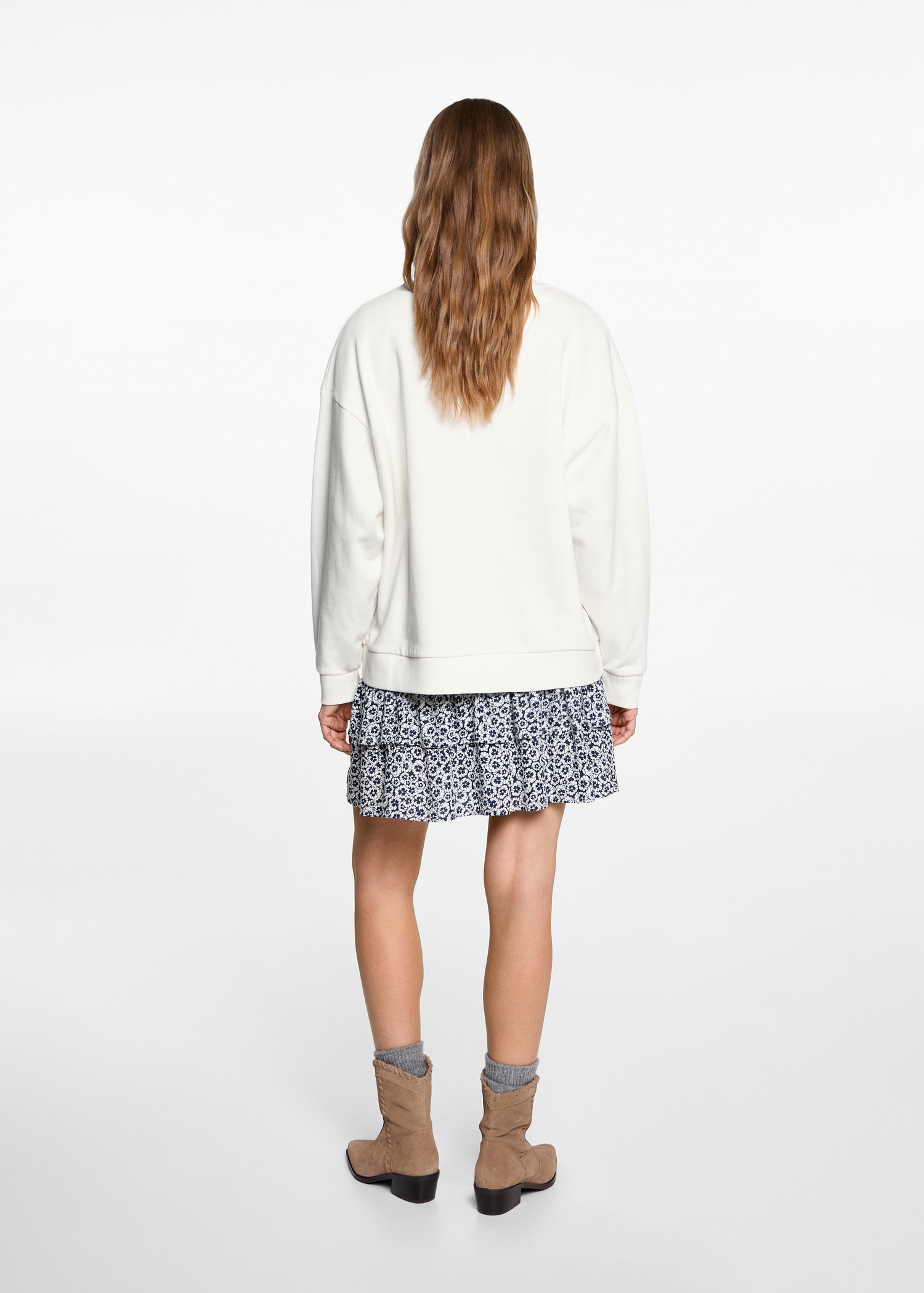 Embroidered detail cotton sweatshirt - Reverse of the article