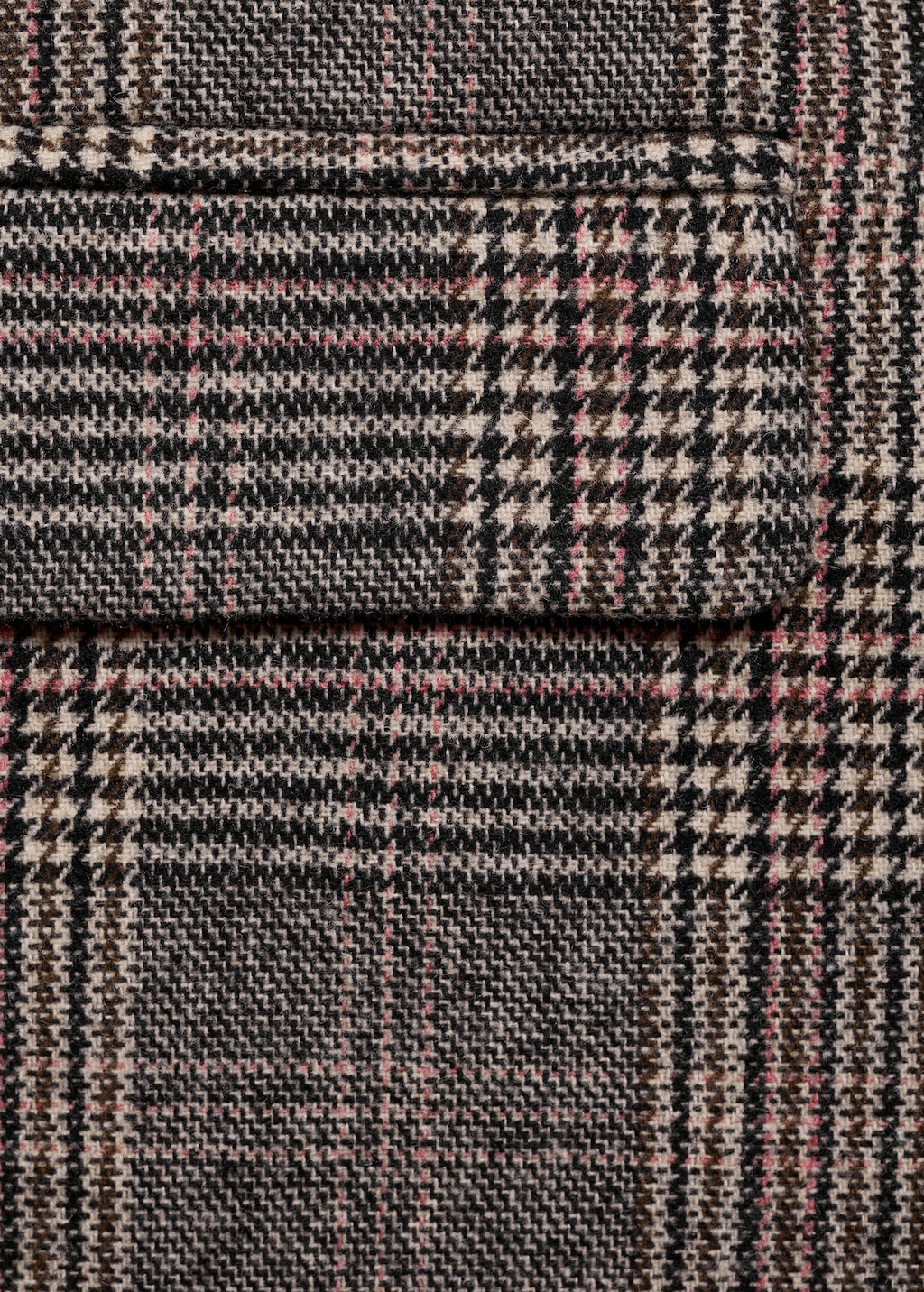 Mango Teen Checked Wool Blend Coat Medium Brown XXS Teenage Girl