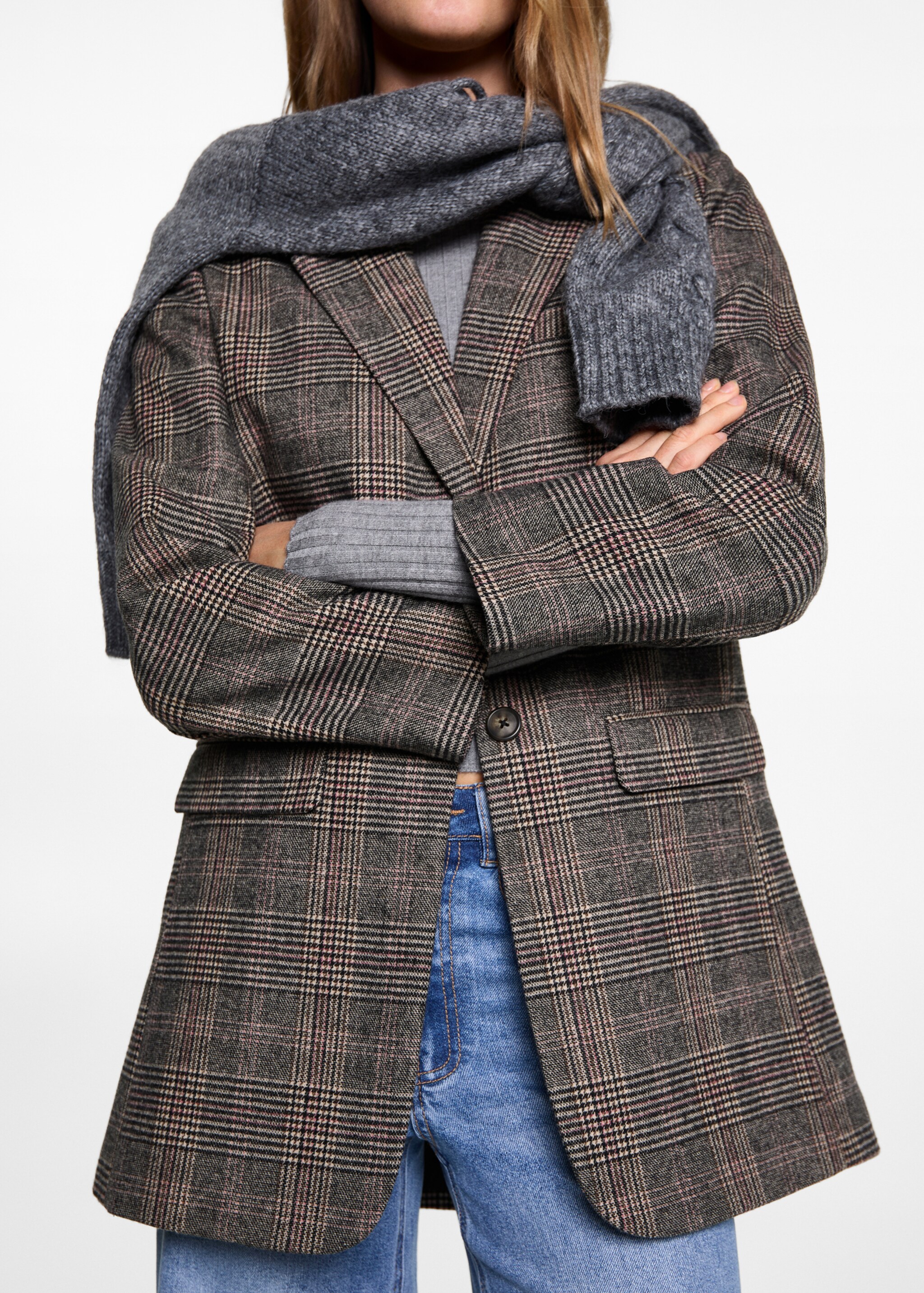 Checked wool-blend coat - Details of the article 2