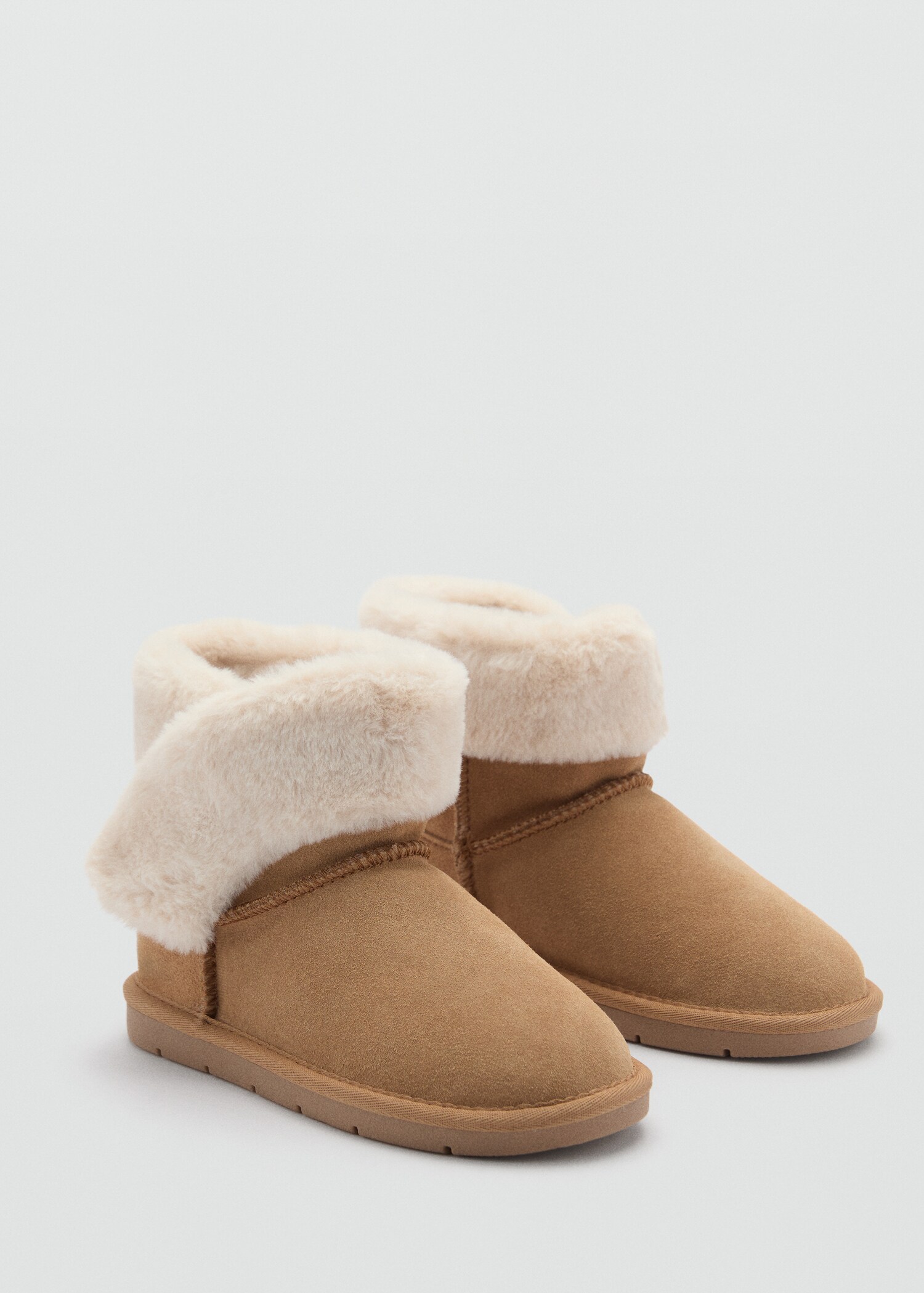 Fur leather ankle boots - Medium plane