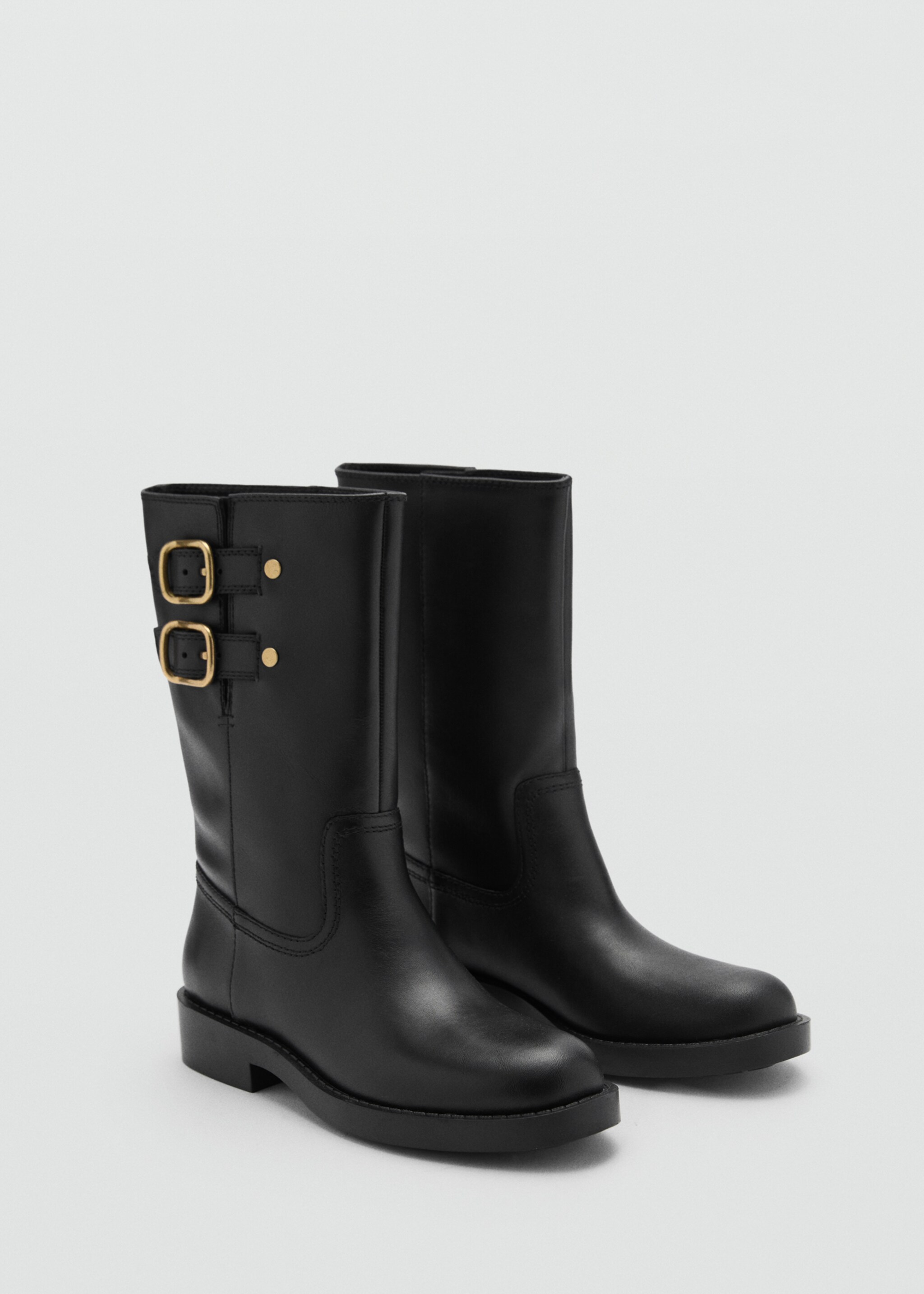 Bottines cuir boucles - Plan moyen