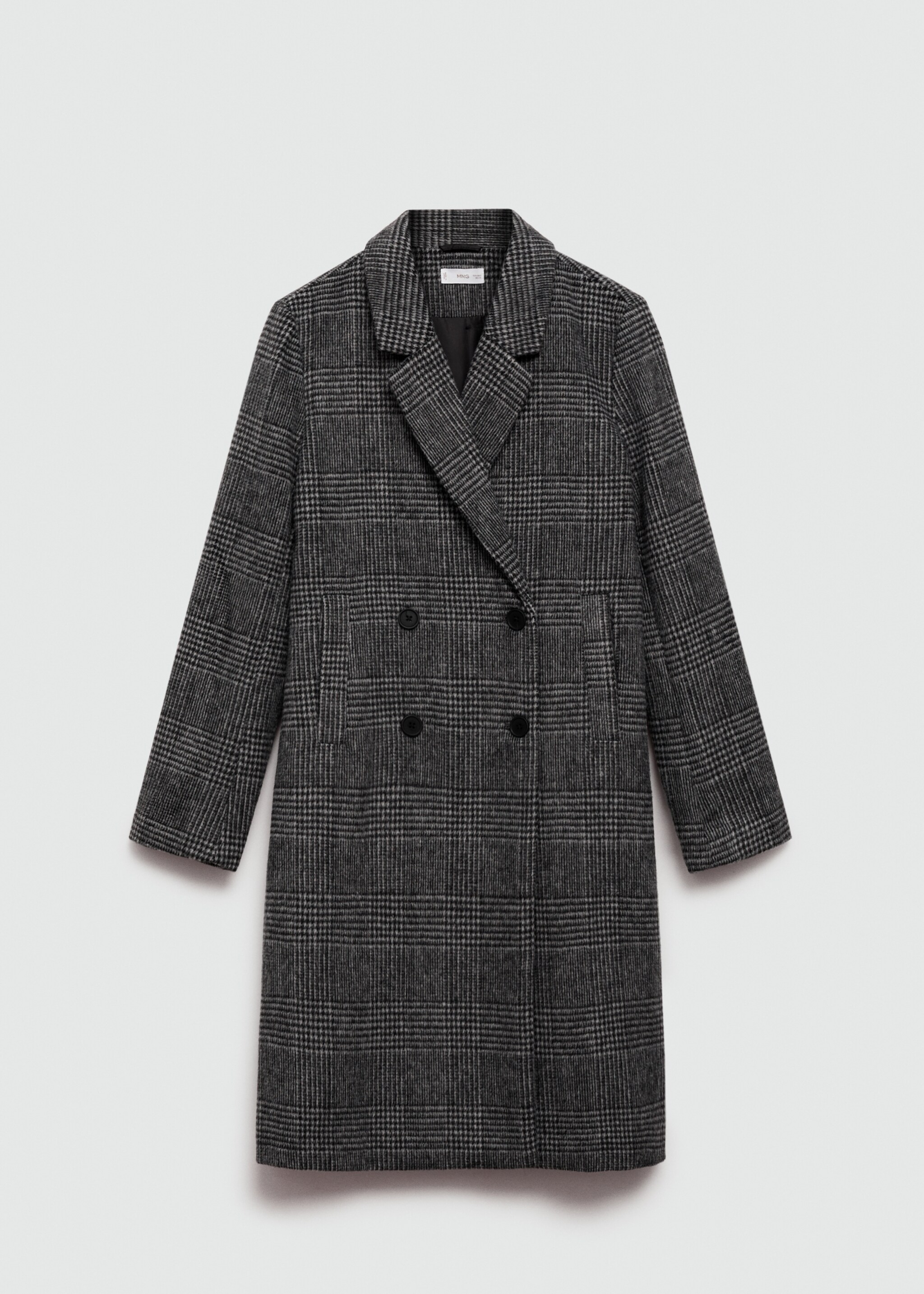 Checked wool-blend overcoat - Article without model