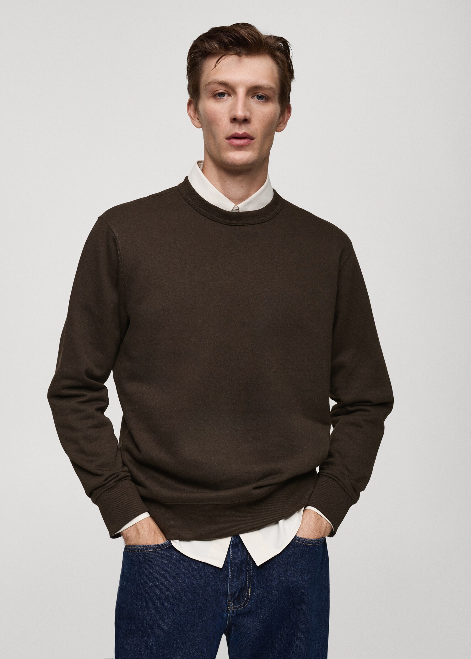 Pluche katoenen sweatshirt - Middenvlak