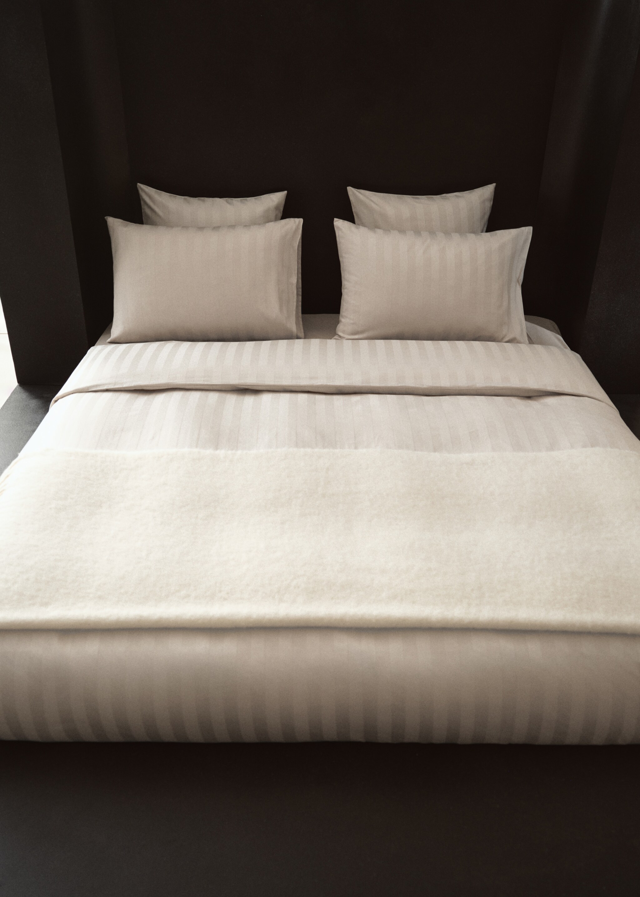 Gestreept jacquard satijnkatoenen dekbedovertrek, bed 180/200 cm - Detail van het artikel 6