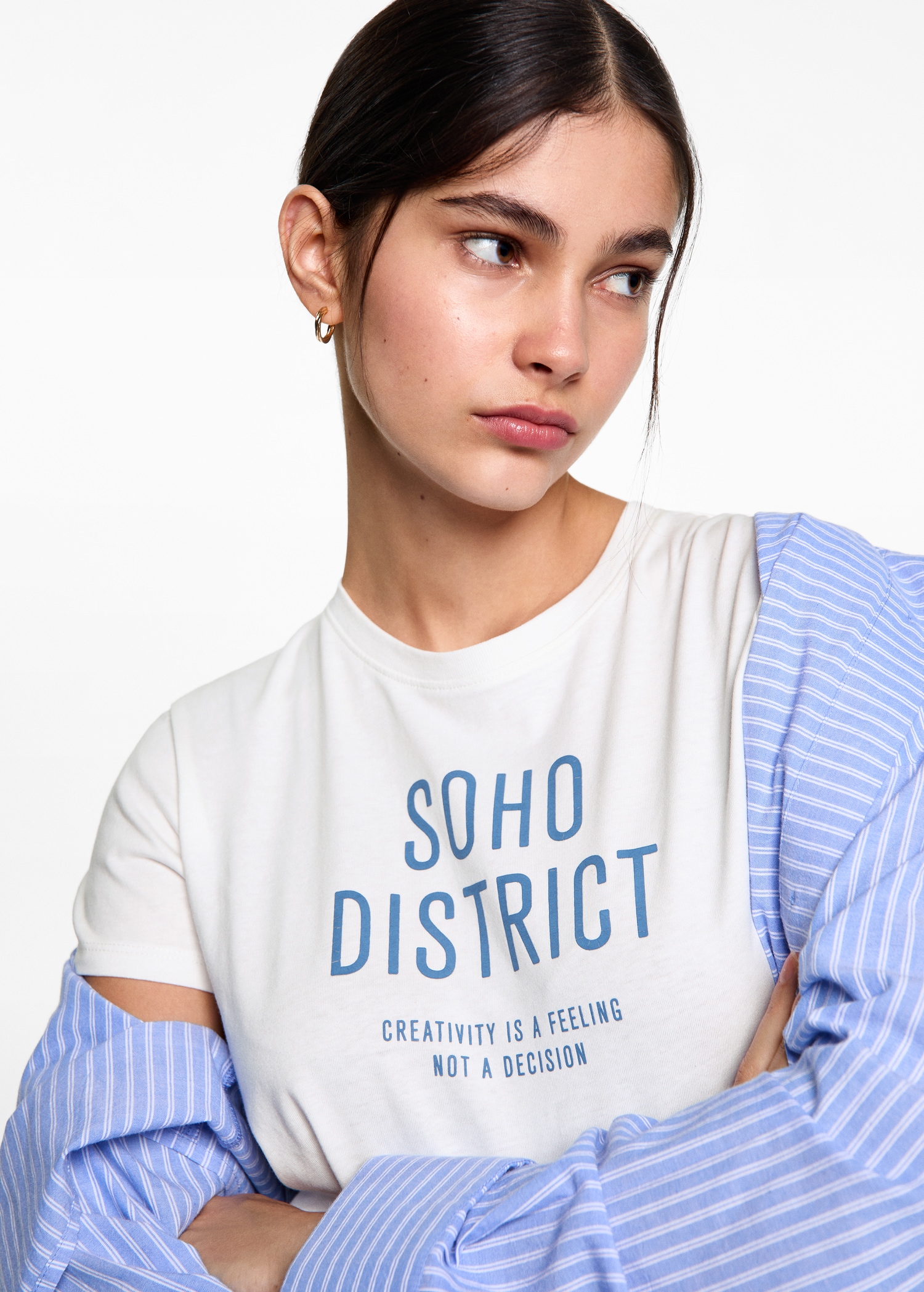 Printed cotton-blend T-shirt - Details of the article 1