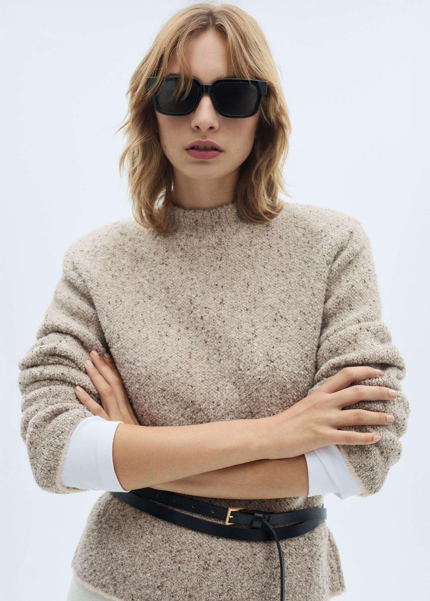Rib-knit sweater with perkins neck - Details of the article 1
