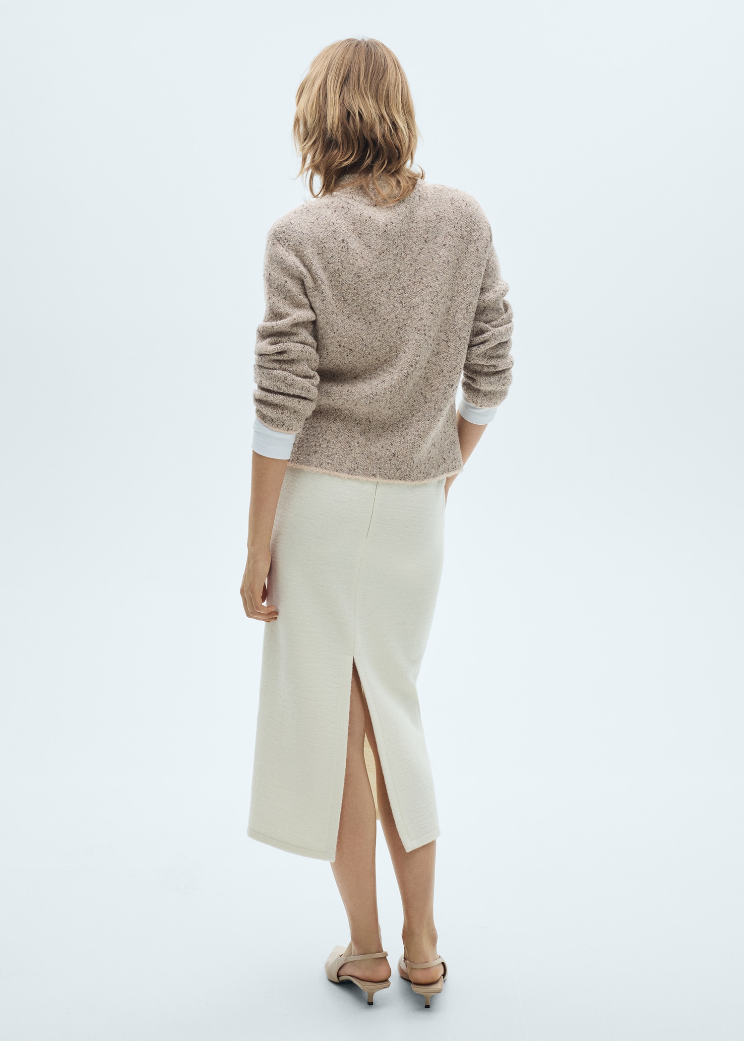 Rib-knit sweater with perkins neck - Reverse of the article
