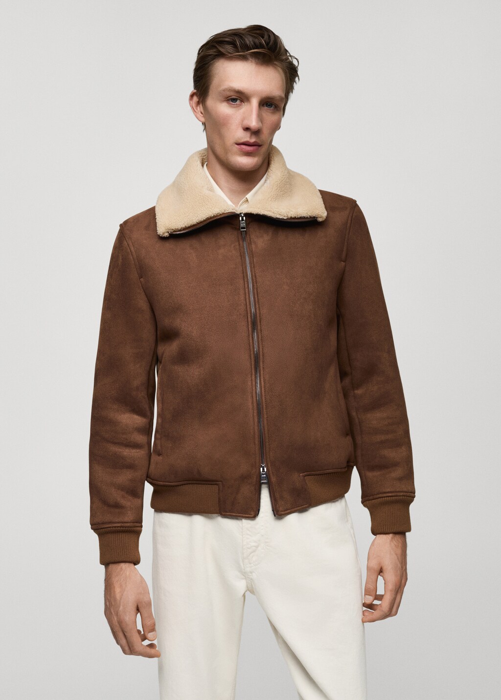 Mens faux sheepskin jacket 2025