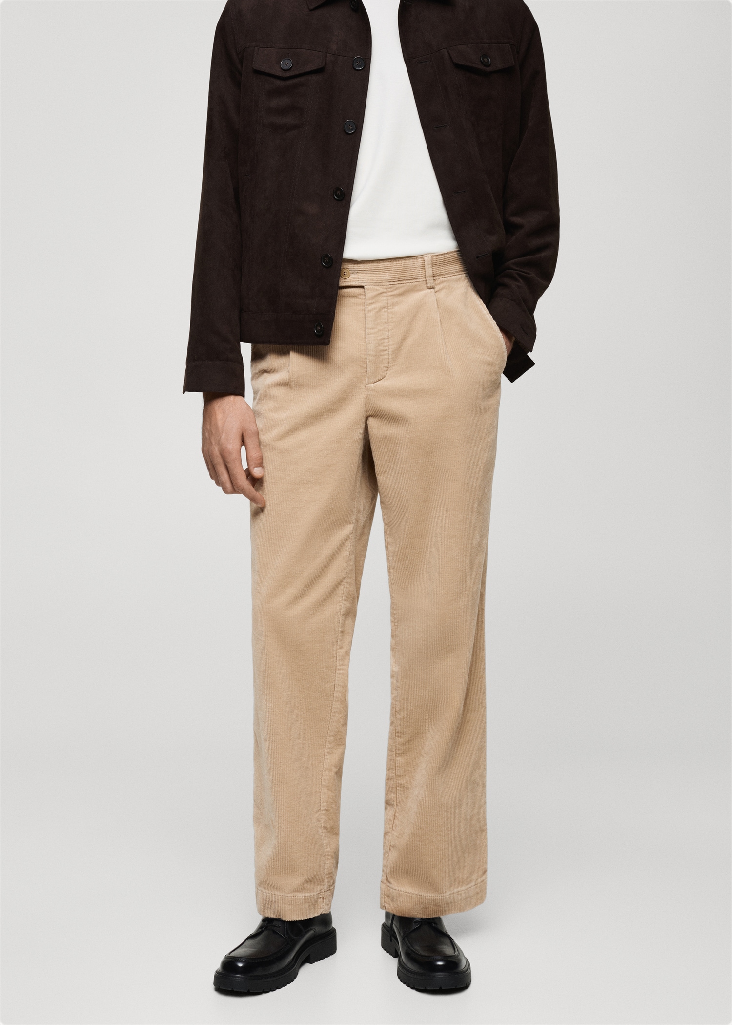 Corduroy straight-fit pants - Medium plane