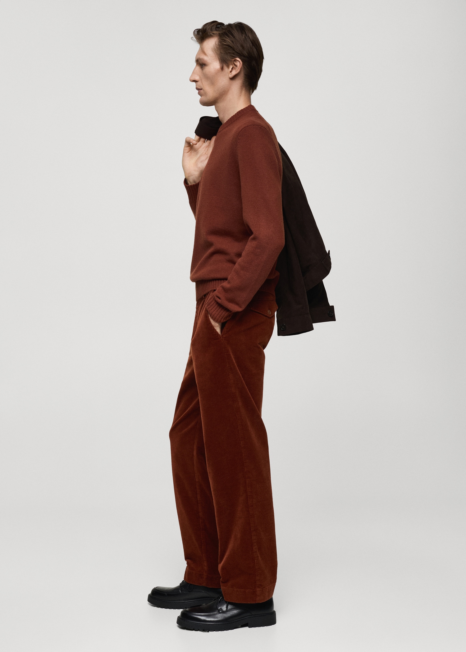 Corduroy straight-fit pants - Details of the article 2