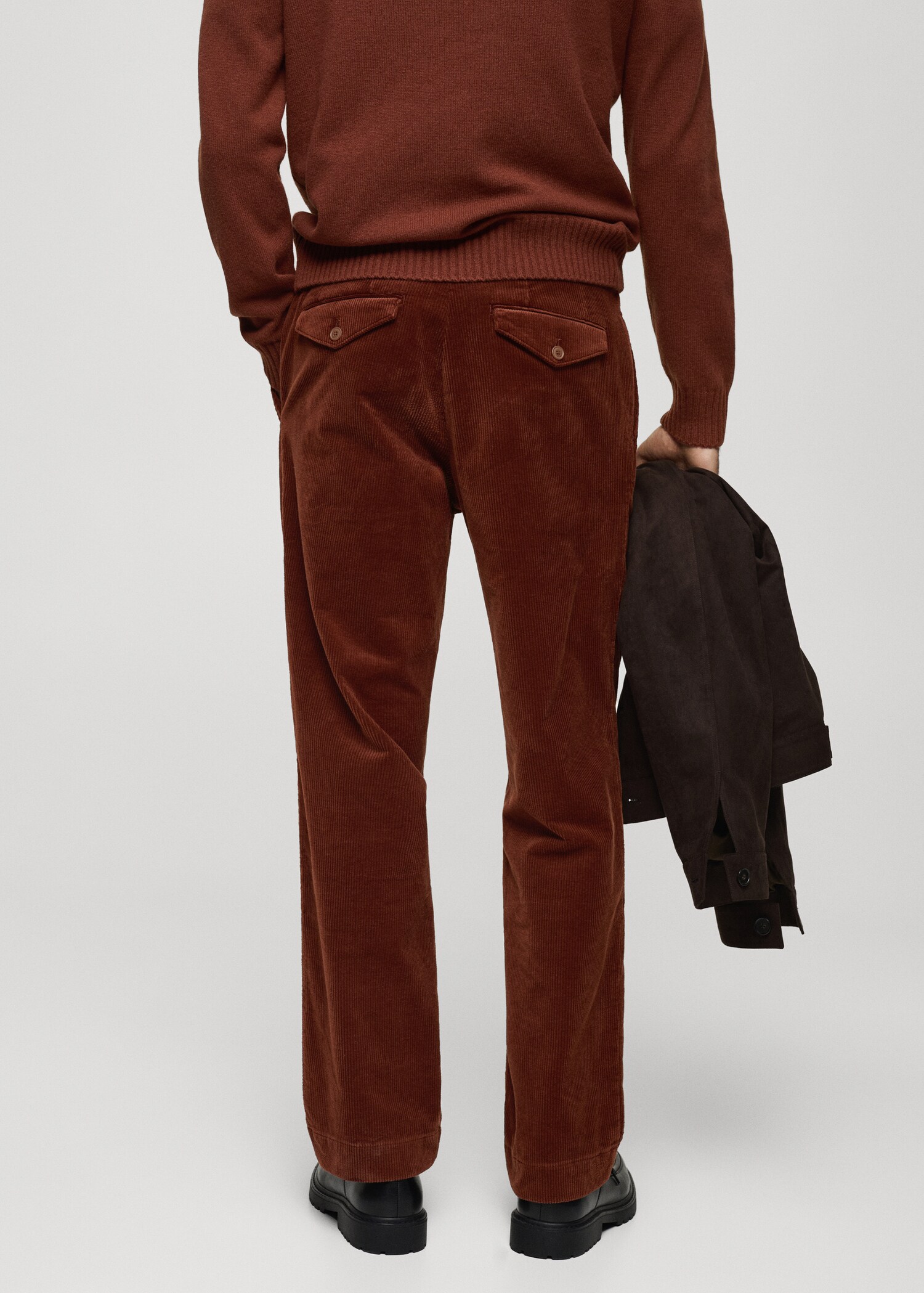 Corduroy regular fit trousers - Reverse of the article