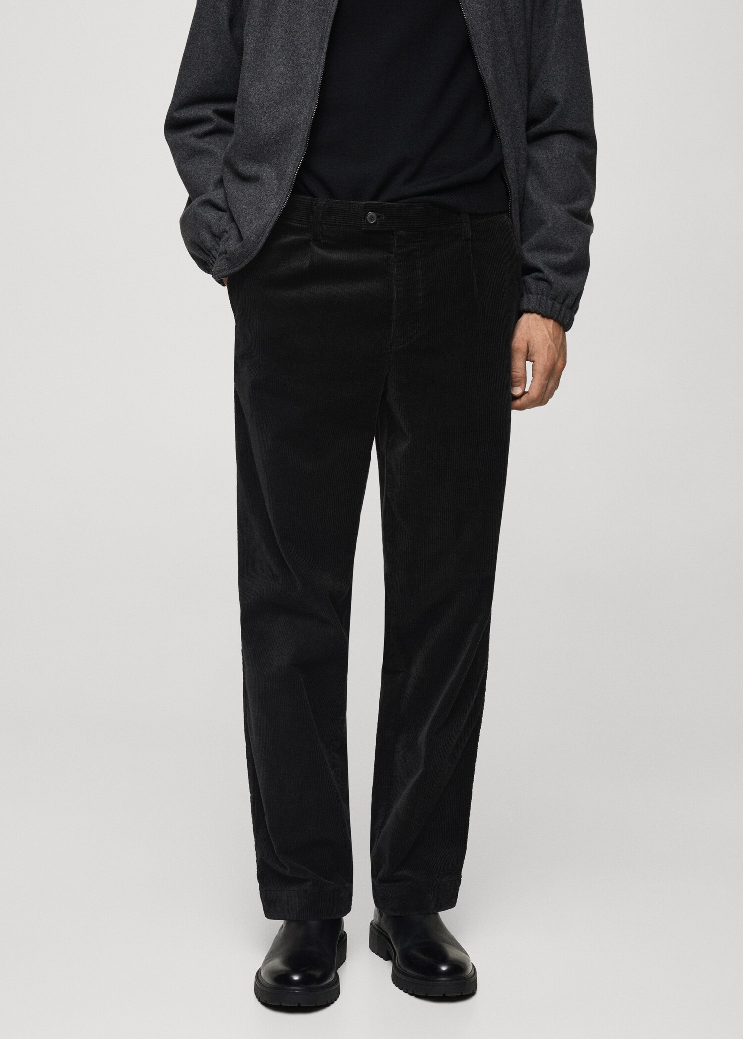 Corduroy straight-fit pants - Medium plane