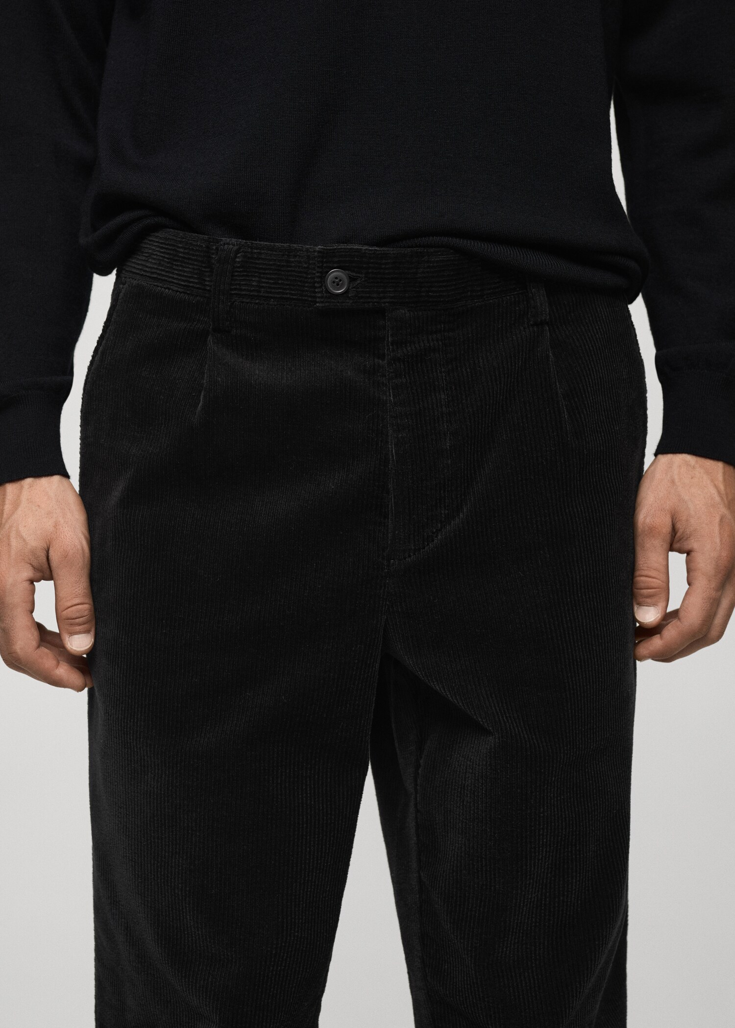 Corduroy straight-fit pants - Details of the article 1
