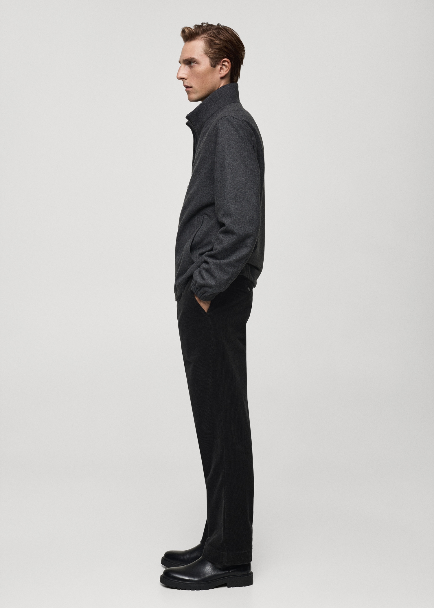Corduroy straight-fit pants - Details of the article 2