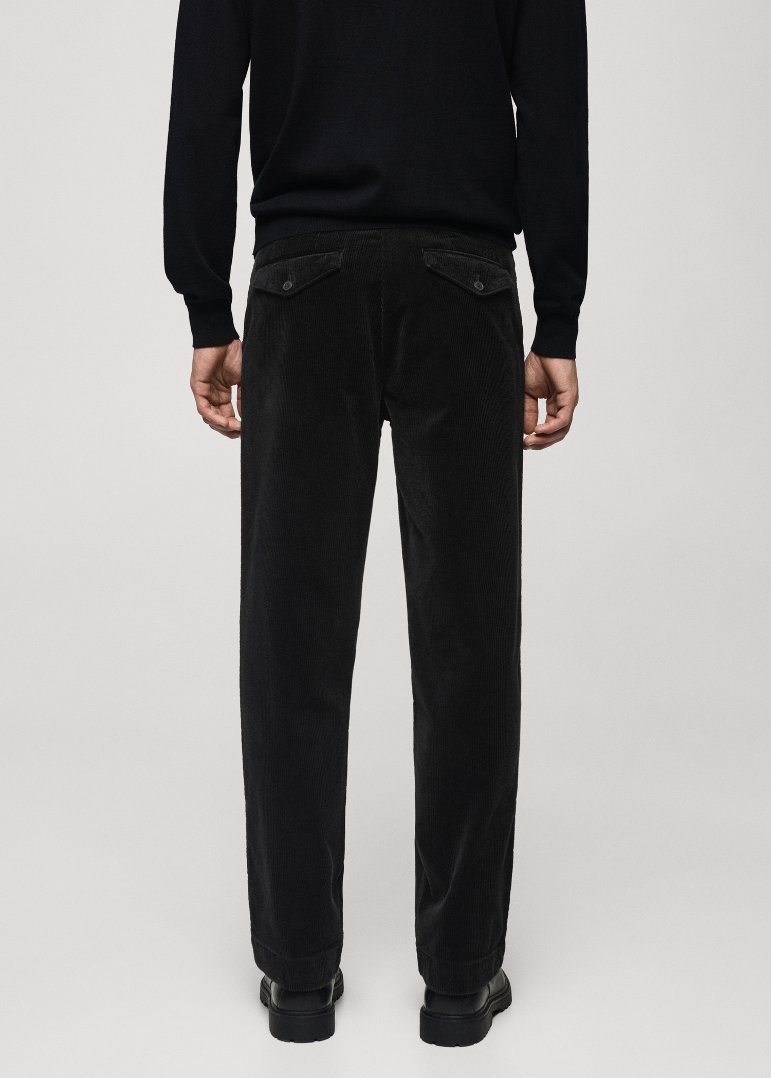 Corduroy straight-fit pants - Reverse of the article