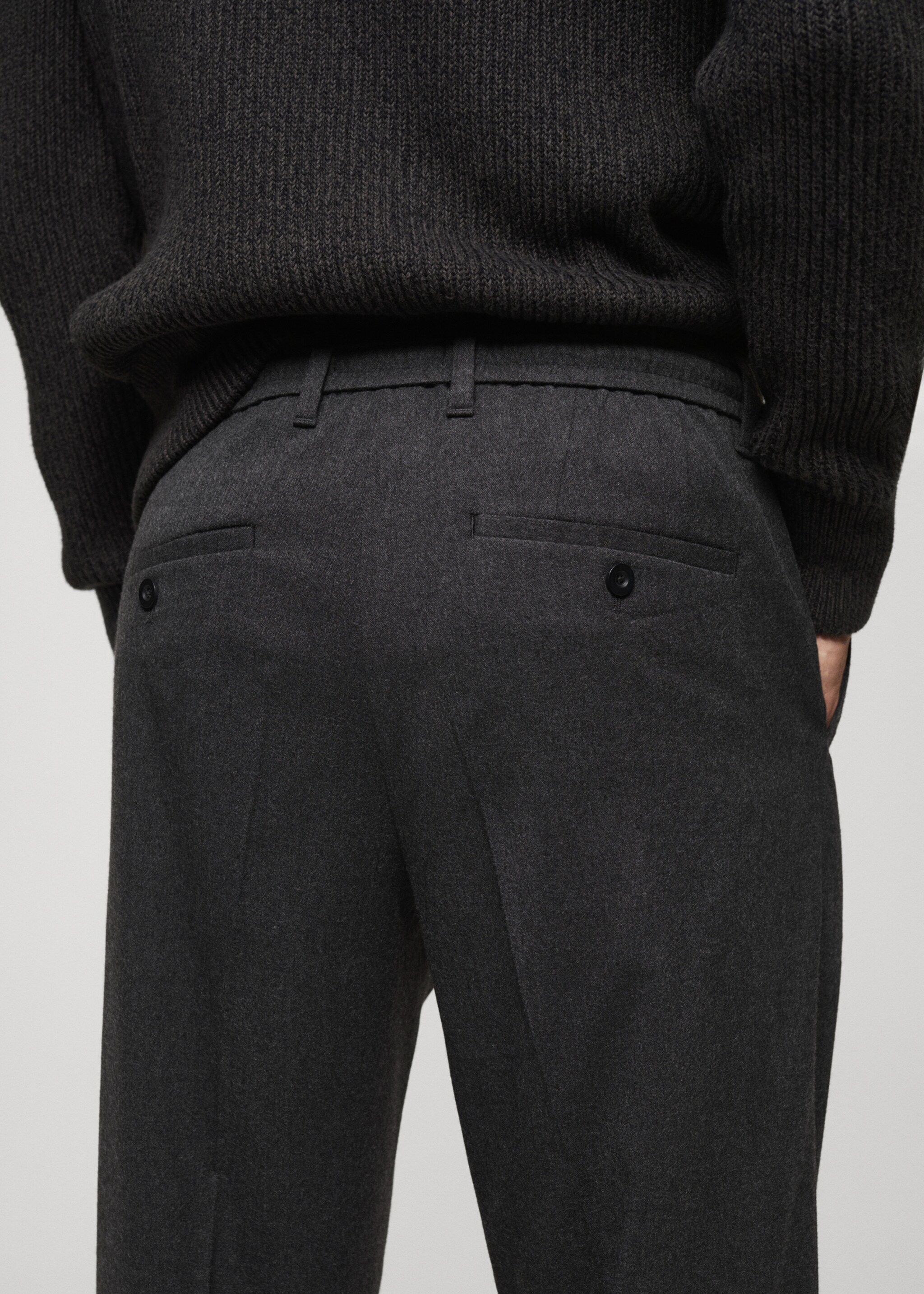 Regular fit cord pleated trousers - Details of the article 6