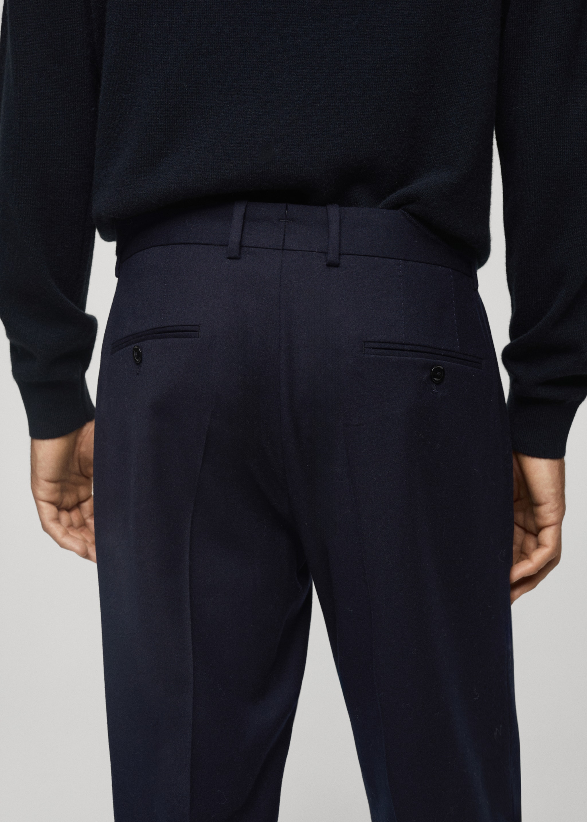 100% virgin wool flannel suit trousers - Details of the article 2