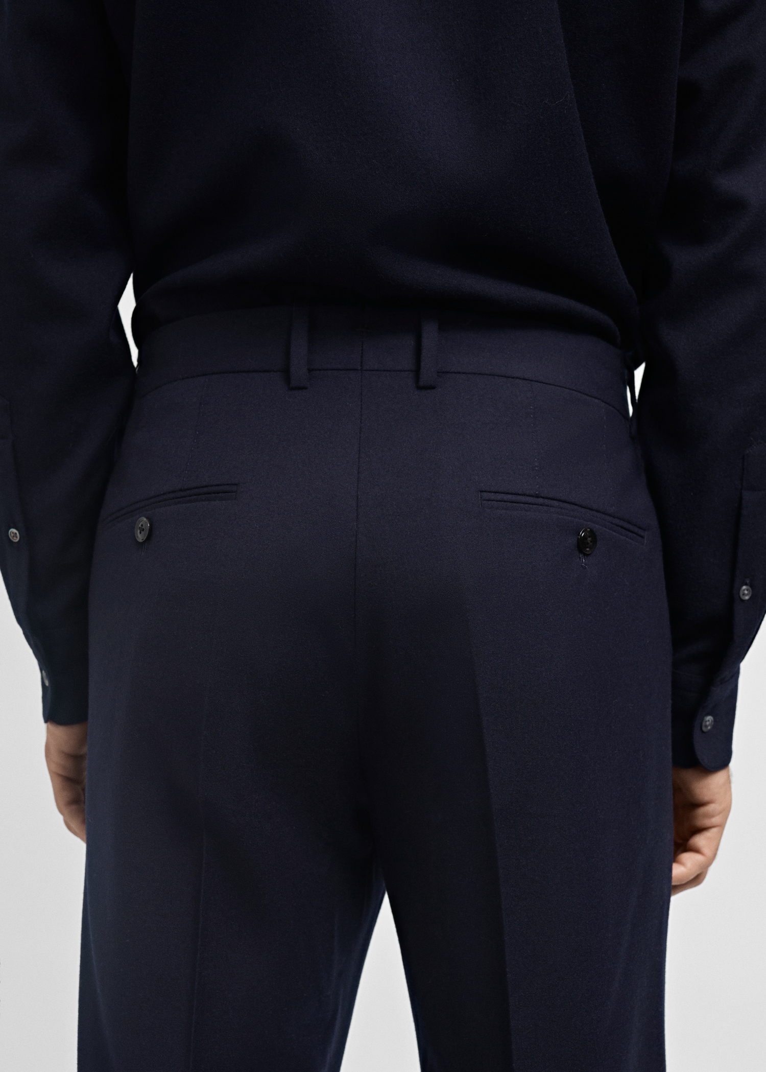 100% virgin wool flannel suit trousers - Details of the article 6