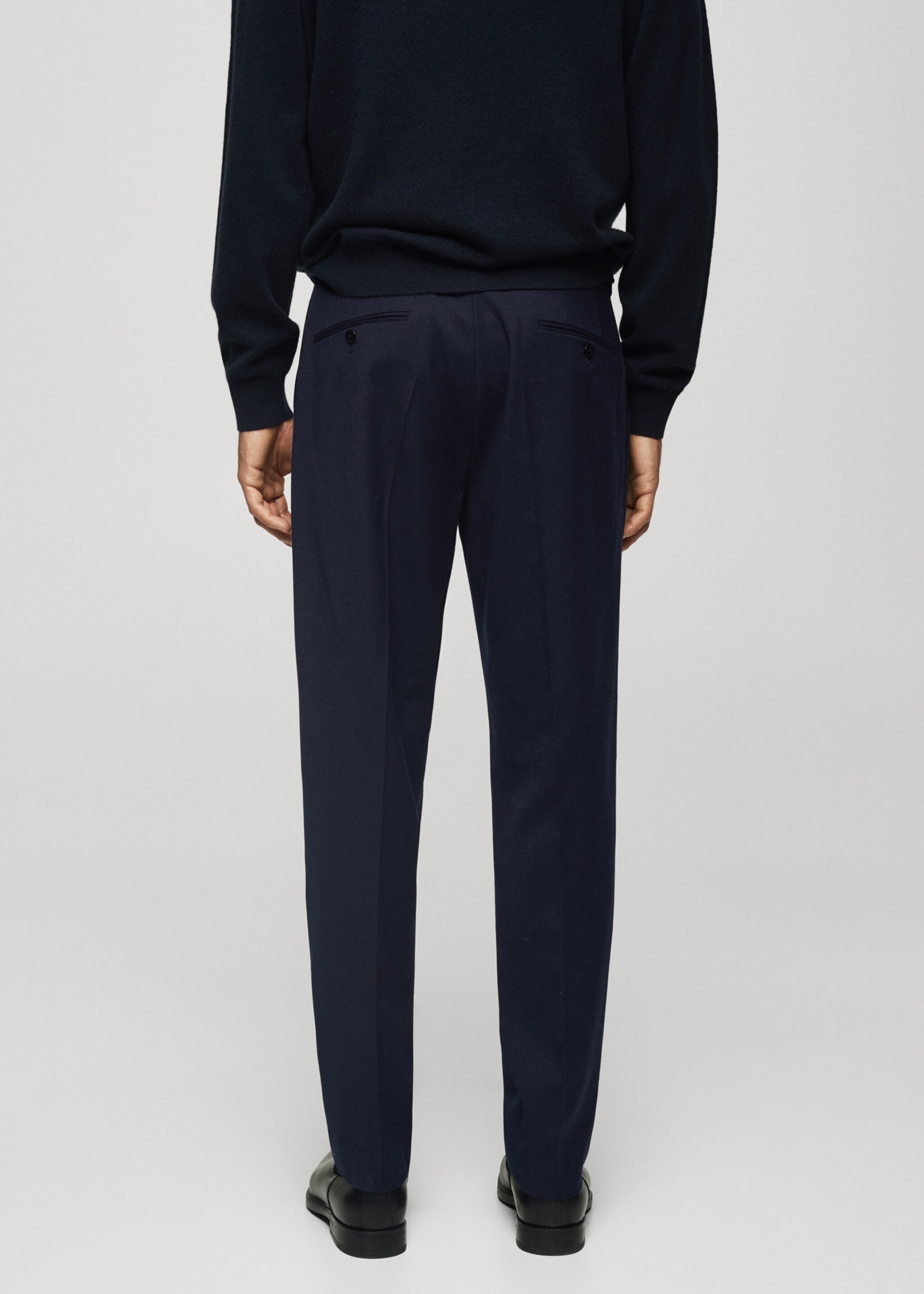 100% virgin wool flannel suit trousers - Reverse of the article