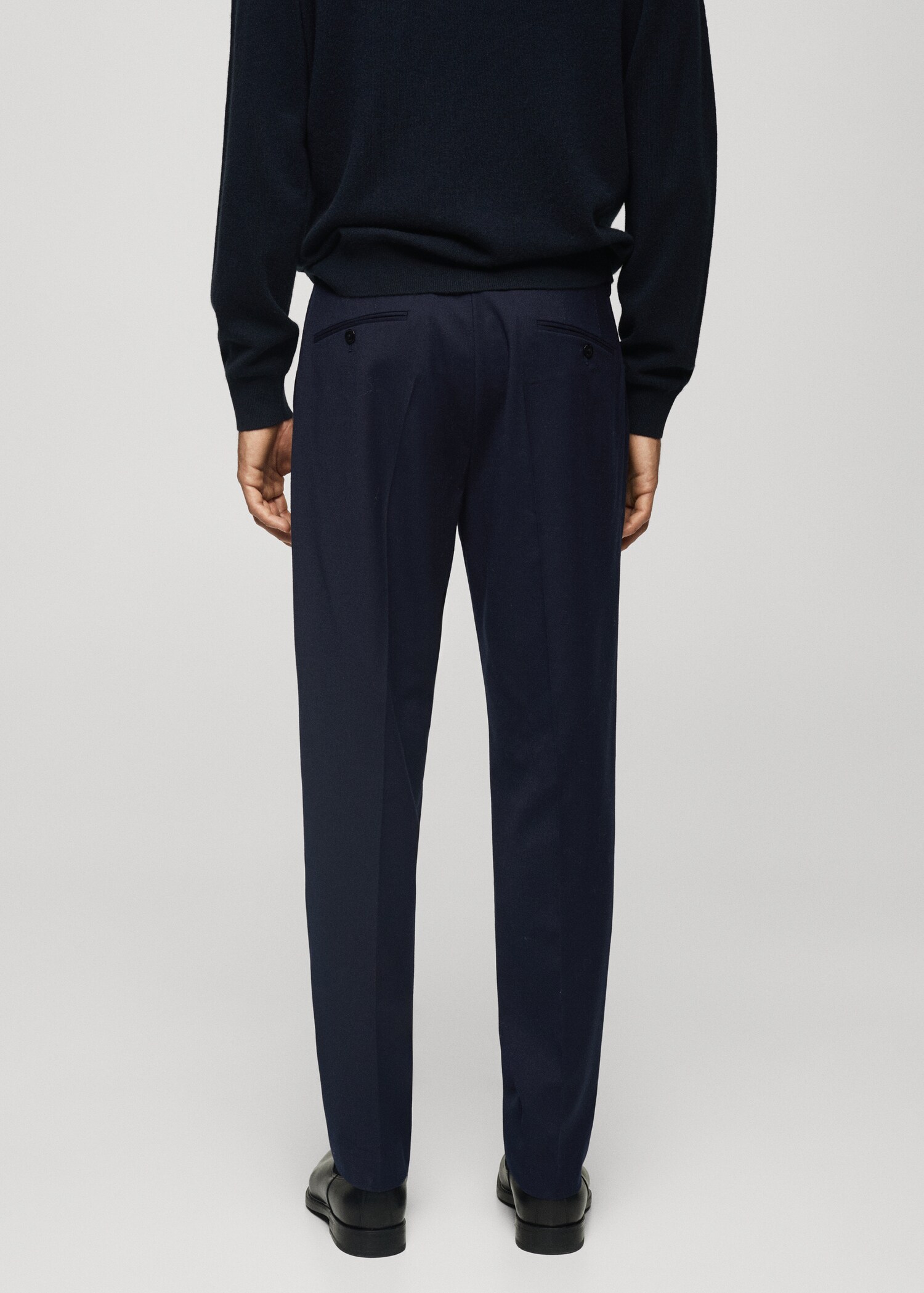 100% virgin wool flannel suit trousers - Reverse of the article