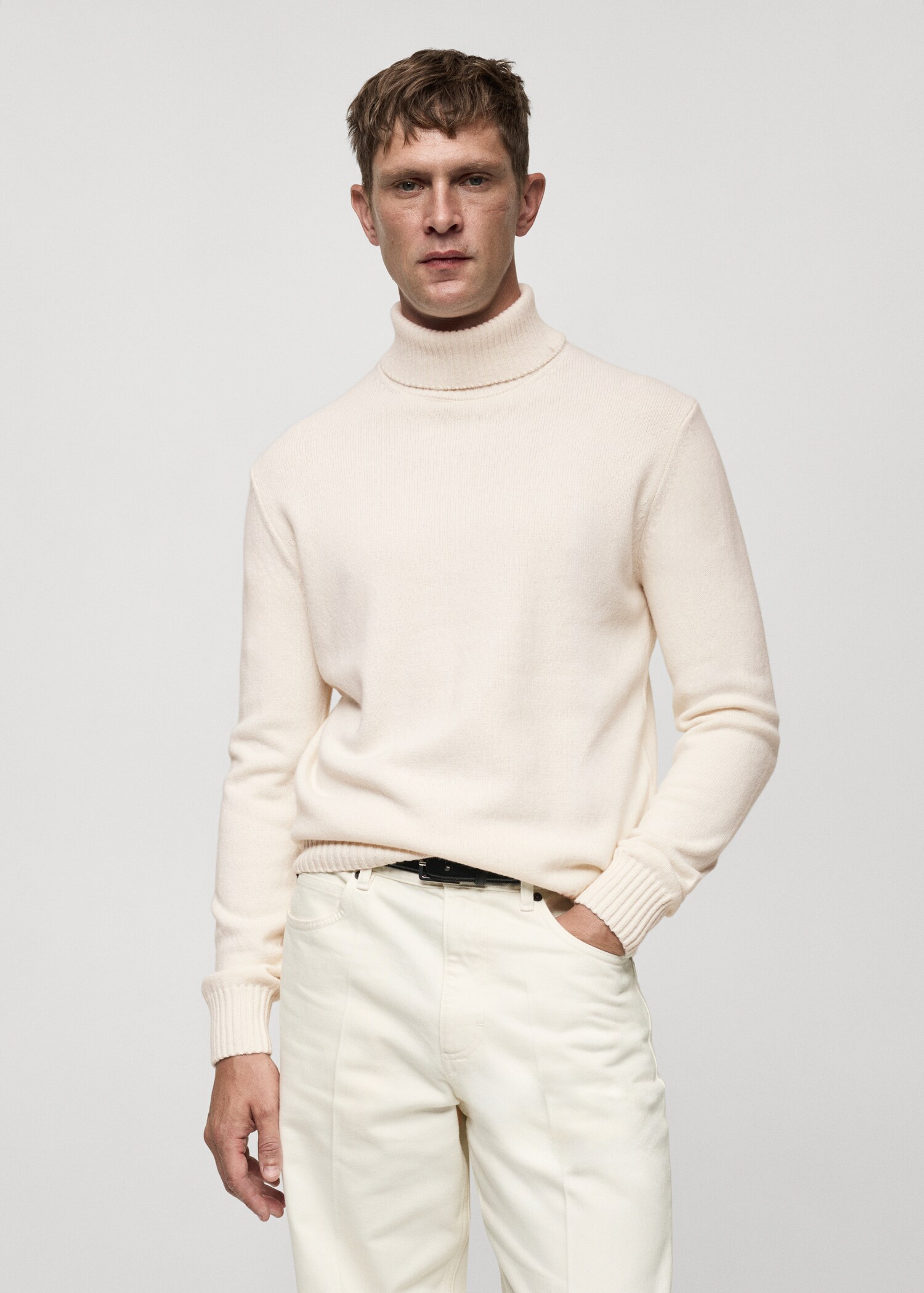Knitted wool turtleneck sweater - Medium plane